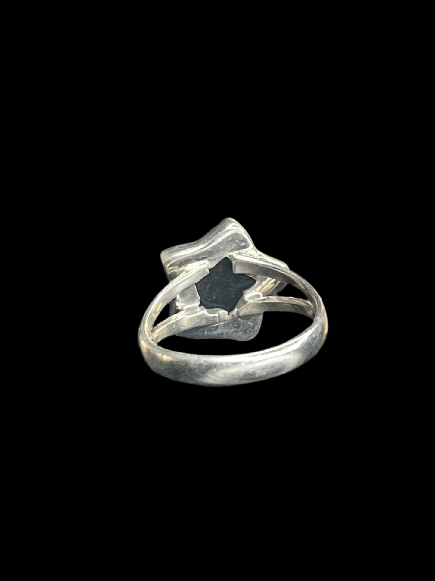 Bloodstone Sterling Silver Star Ring - size 8