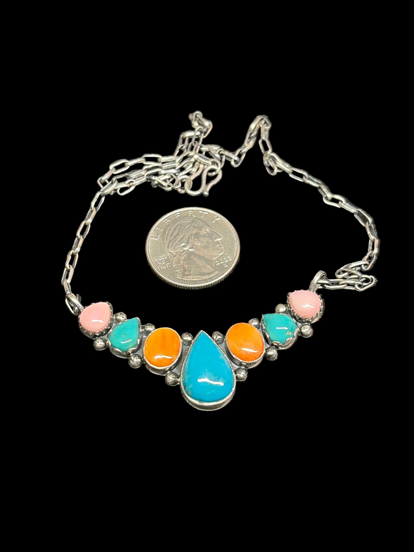 Handcrafted Multi-Stone Bar Necklace