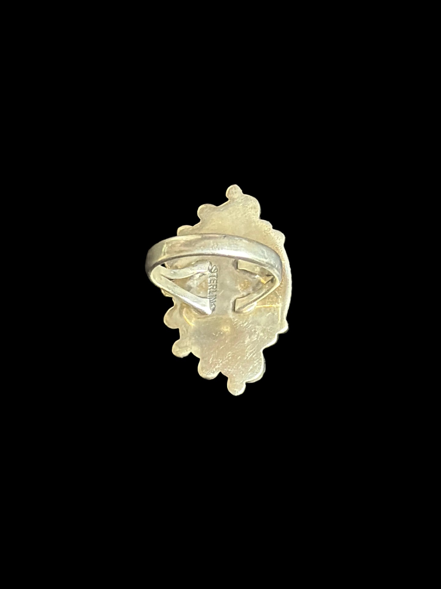 Handcrafted Kingman & Orange Spiny Cluster Ring - size 8