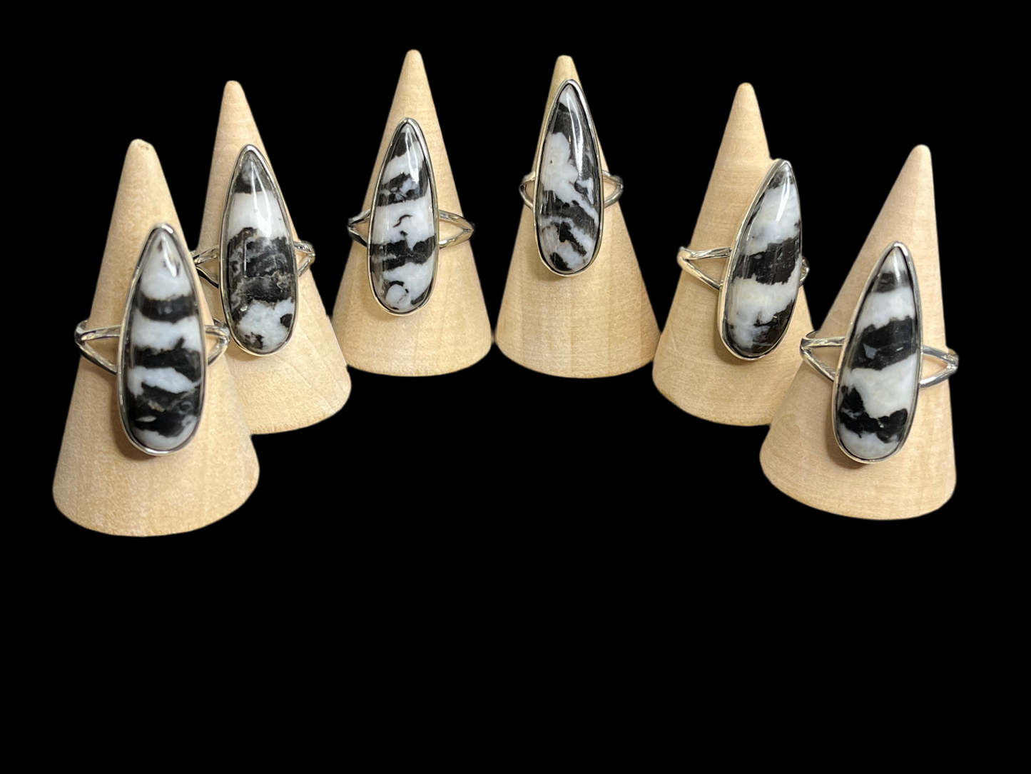 White Buffalo Sterling Silver Rings