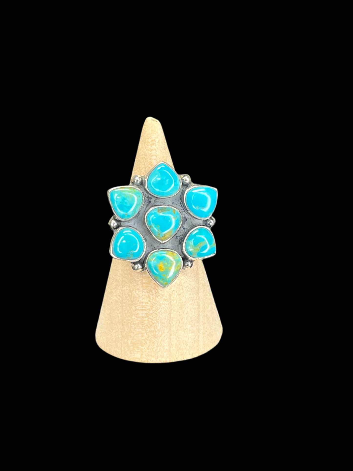 Kingman Turquoise Cluster Ring - size 7