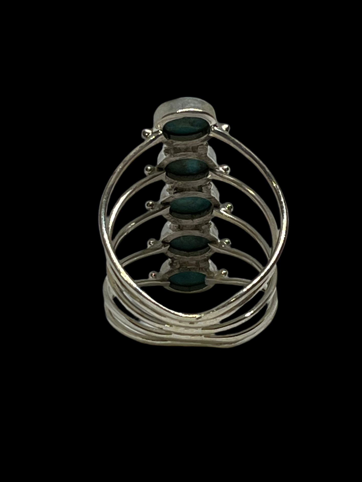 Multi-Stone Mojave Turquoise Sterling Silver Ring - Size 12
