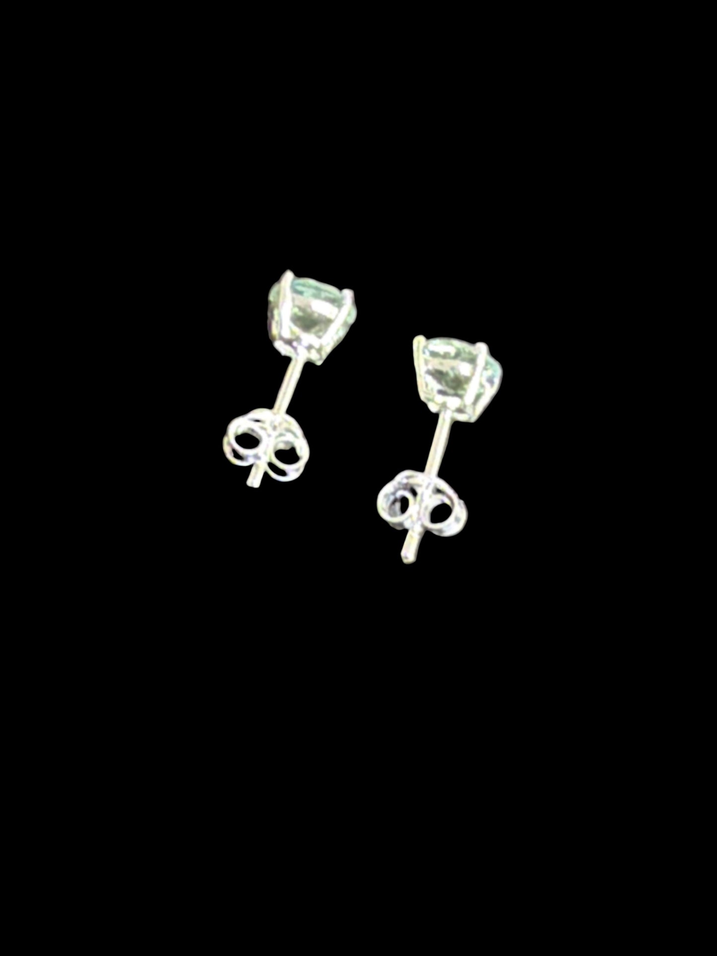 Aquamarine Solitaire Earrings - 2 carat - sterling silver