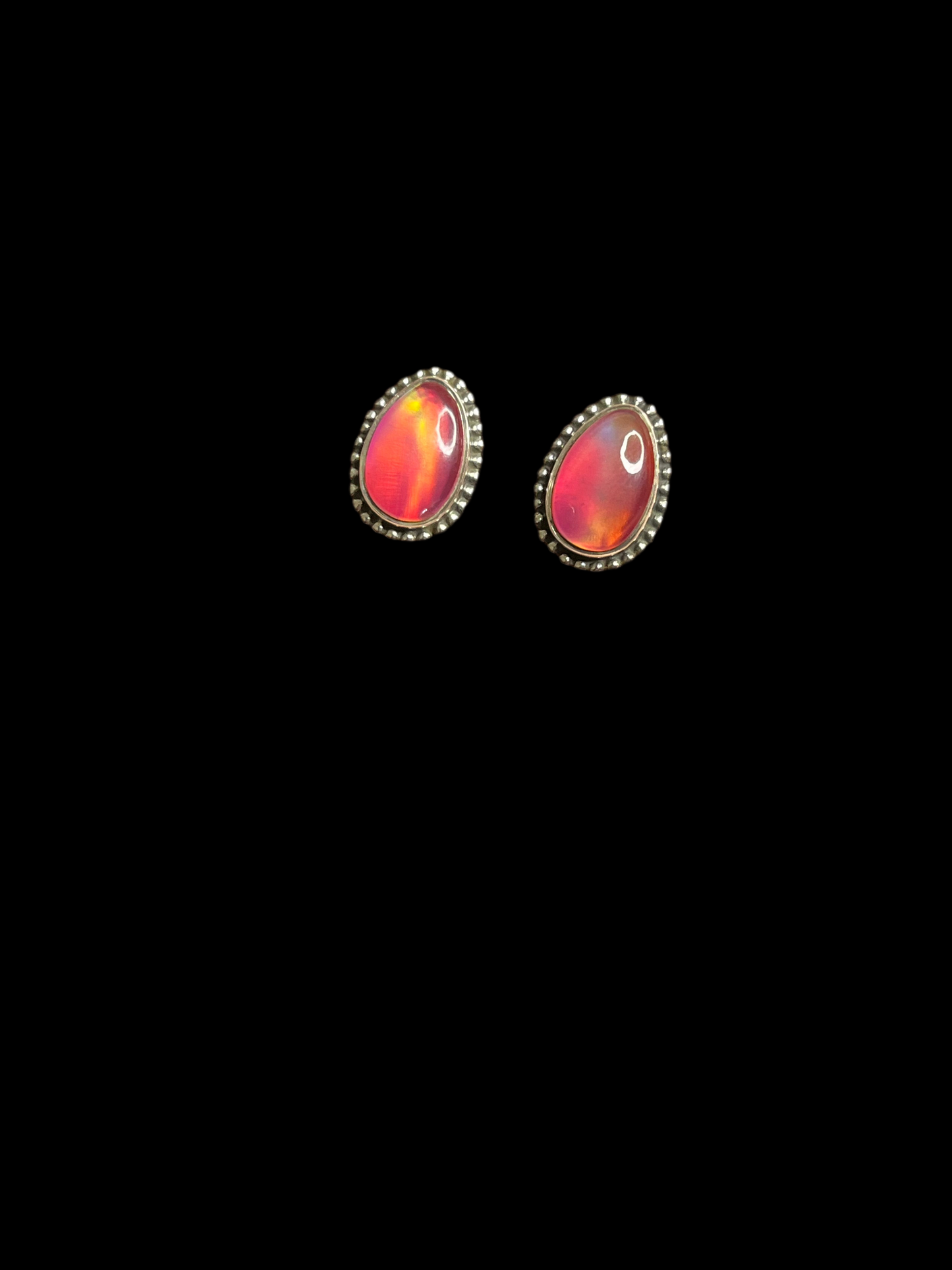 Aurora Opal Sterling Silver Stud Earrings