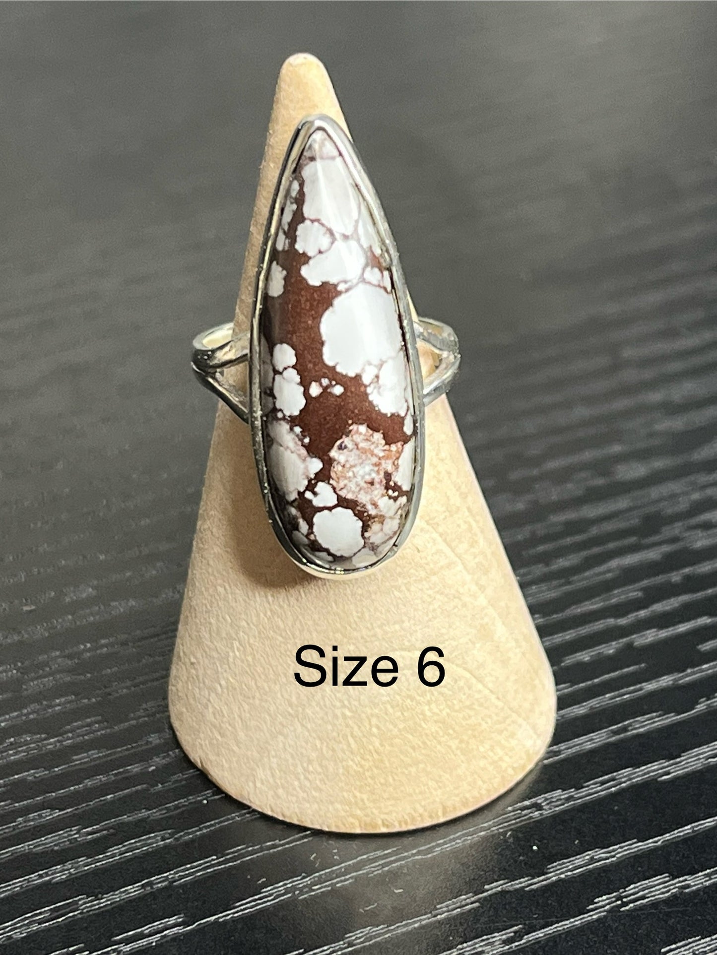 Wild Horse Jasper Teardrop Sterling Silver Rings