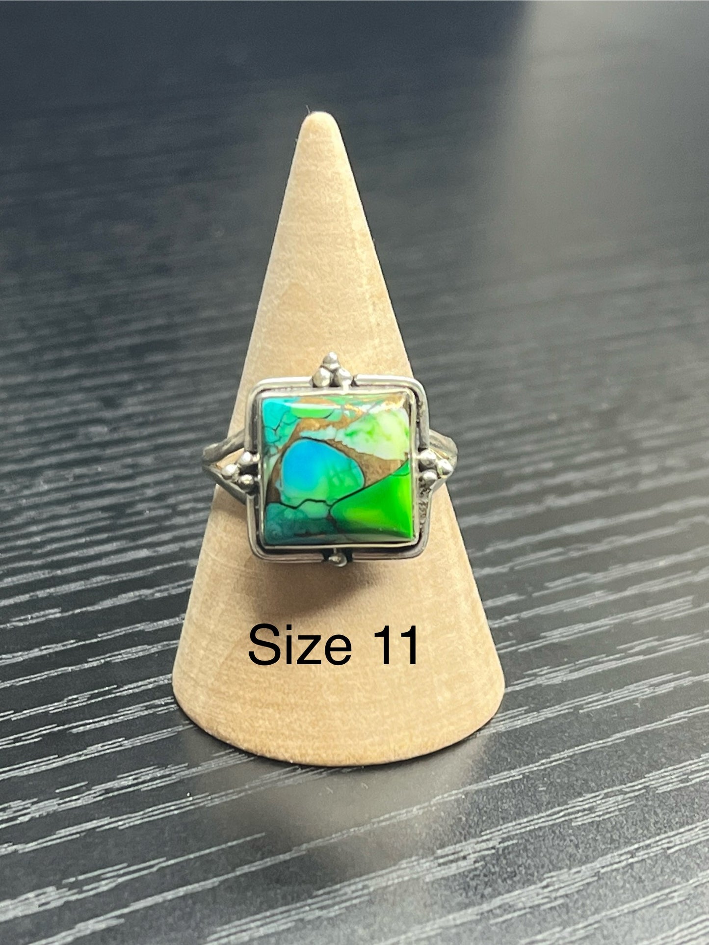 Peacock Dahlia Sterling Silver Rings