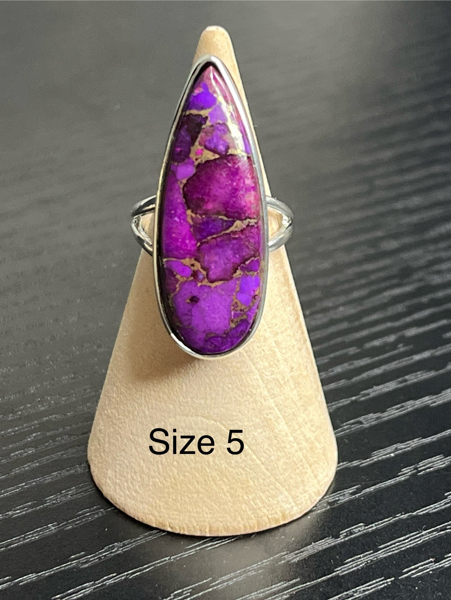 Purple Copper Turquoise Sterling Silver Rings