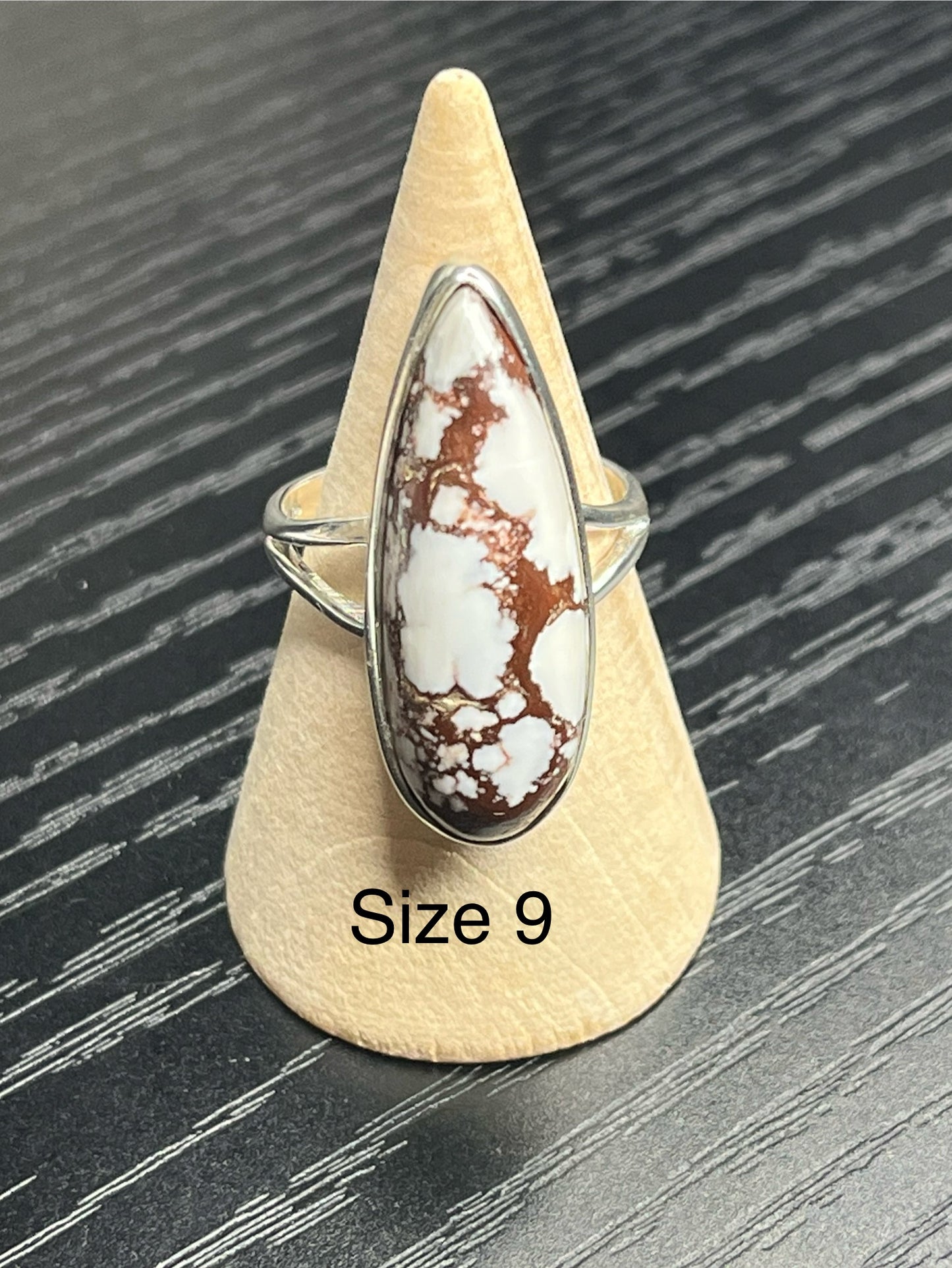 Wild Horse Jasper Teardrop Sterling Silver Rings
