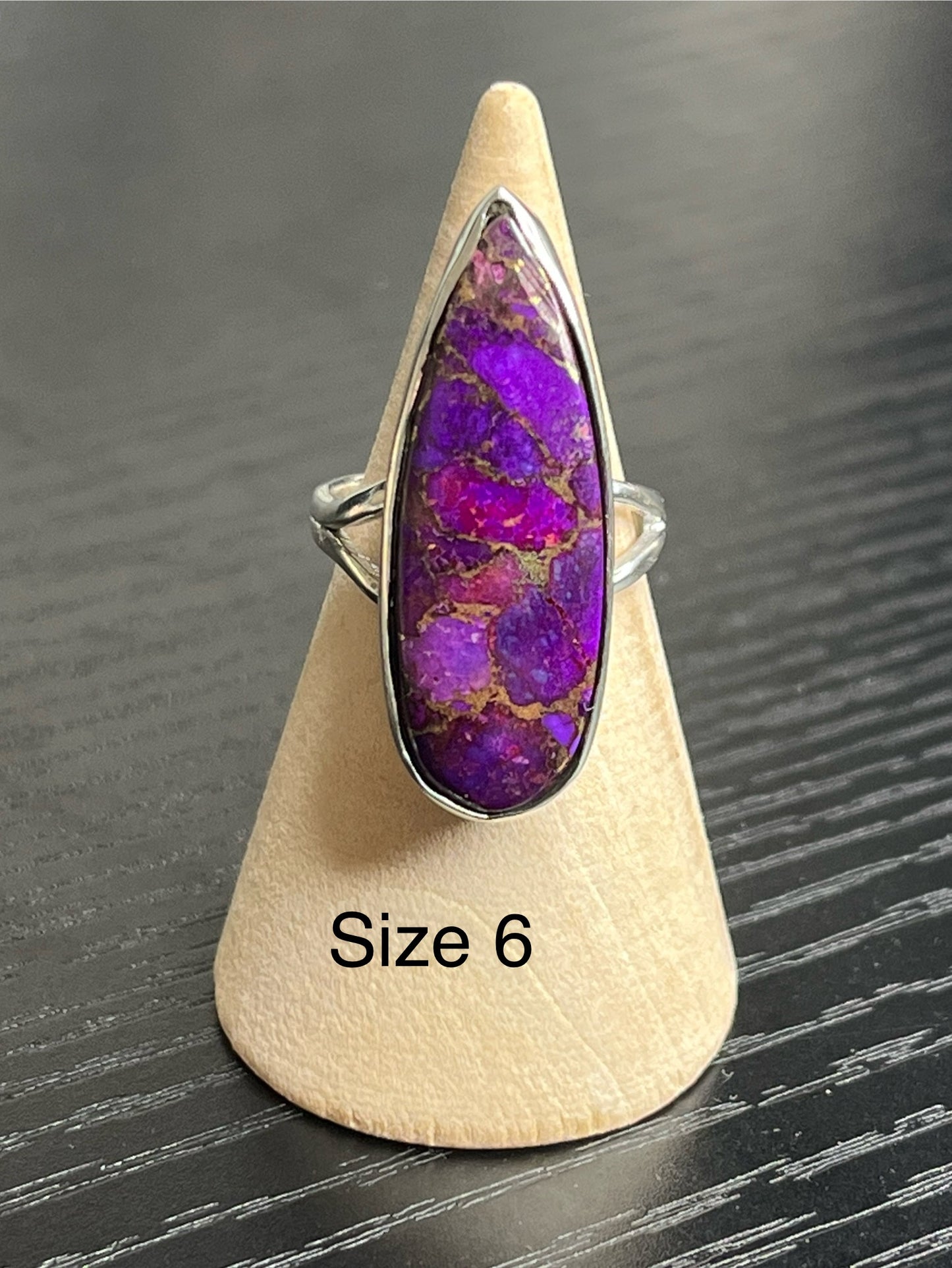 Purple Copper Turquoise Sterling Silver Rings