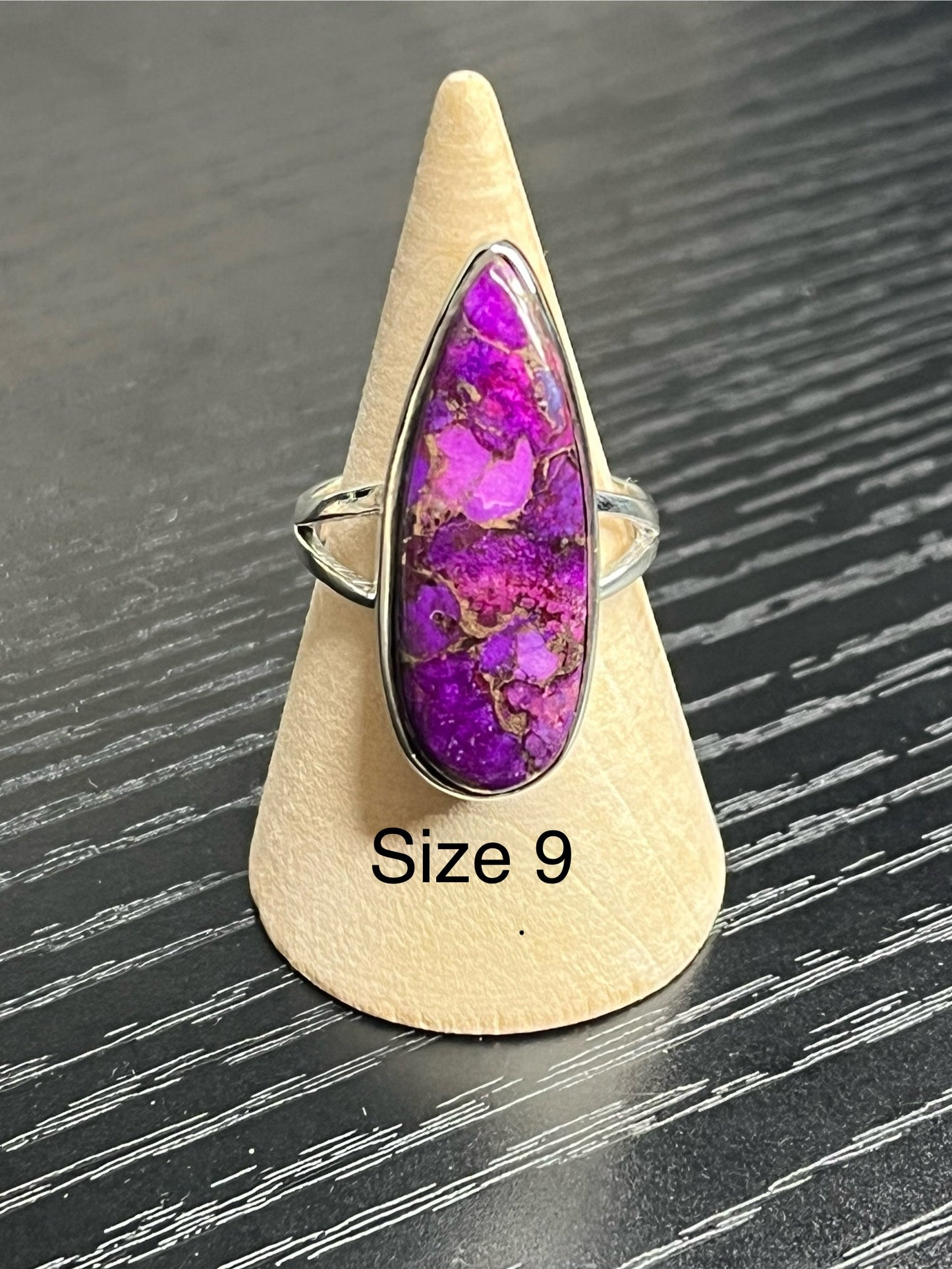 Purple Copper Turquoise Sterling Silver Rings