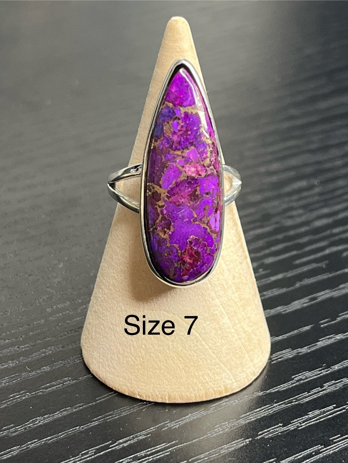 Purple Copper Turquoise Sterling Silver Rings