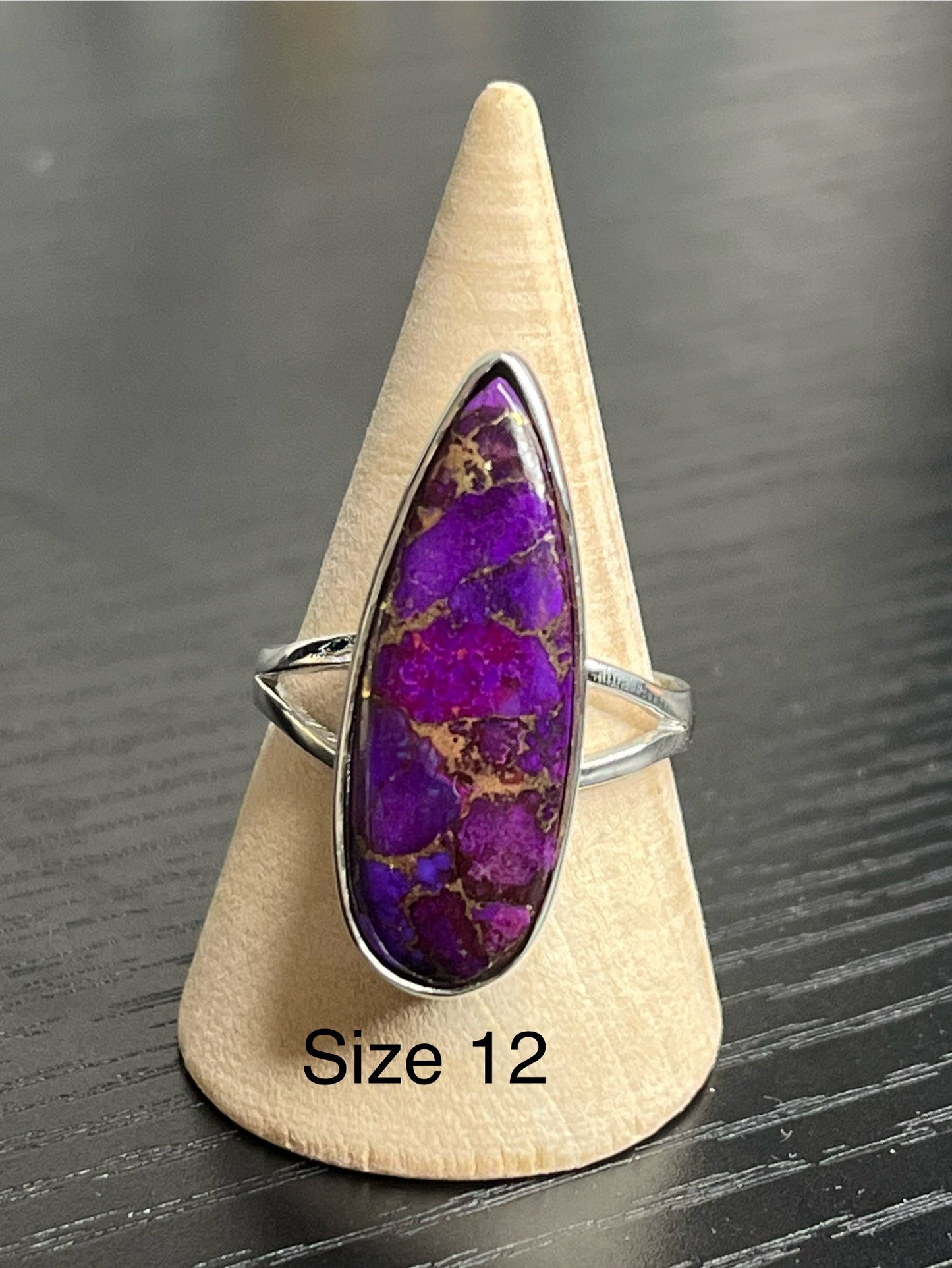 Purple Copper Turquoise Sterling Silver Rings