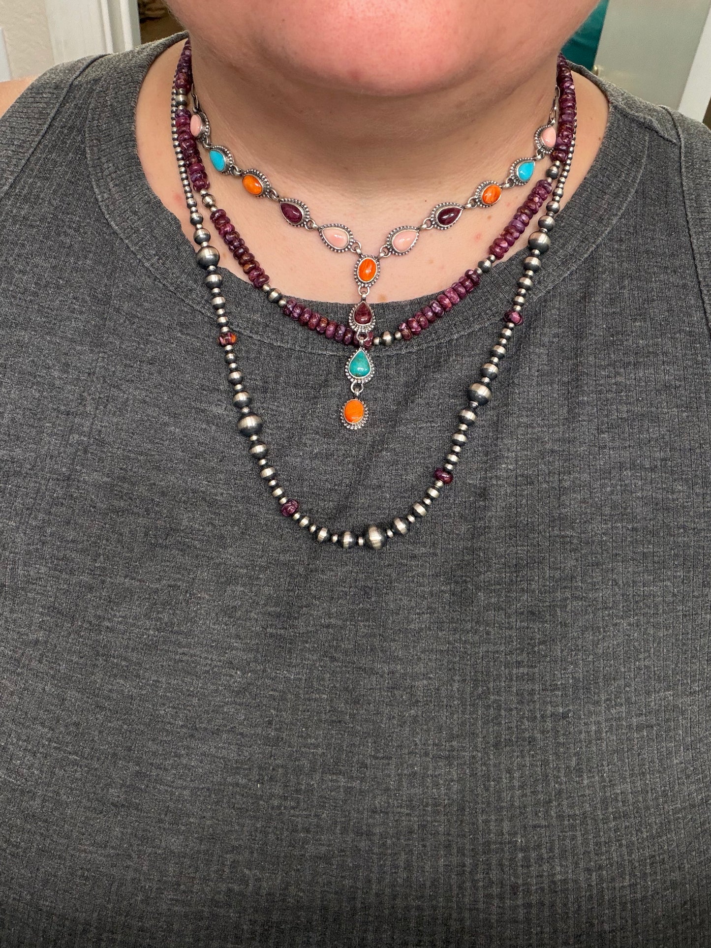 Handcrafted Multi-Stone Statement Lariat