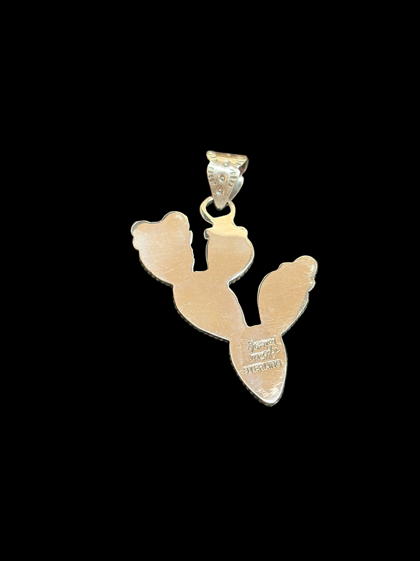 Kingman Turquoise & Coral Cactus Pendant