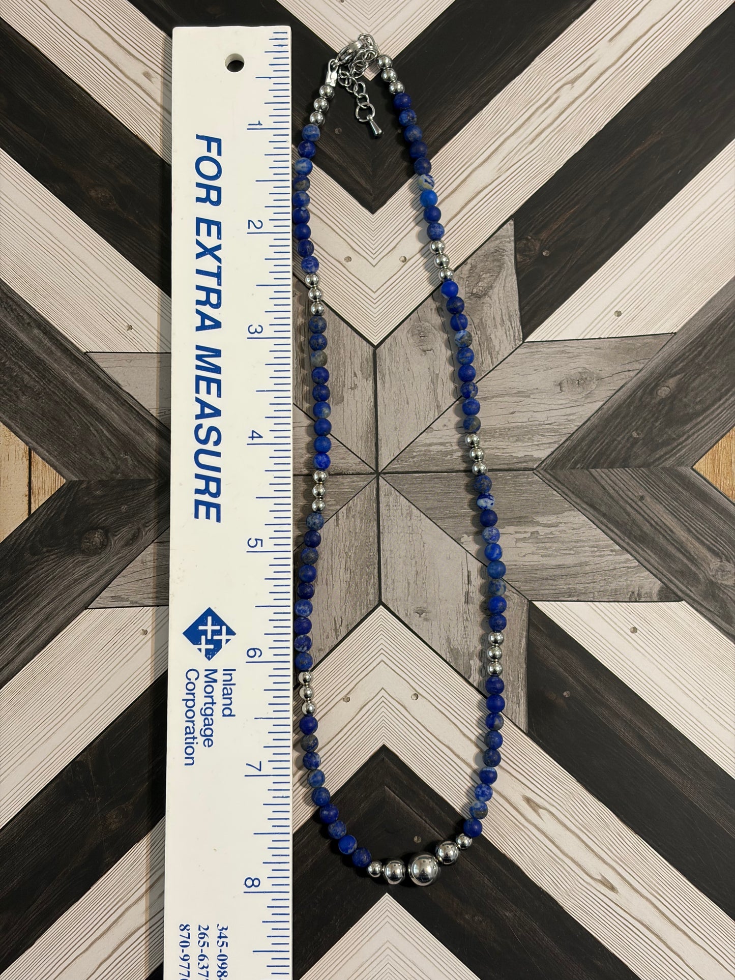 Desert Steel & Matte Lapis Necklace