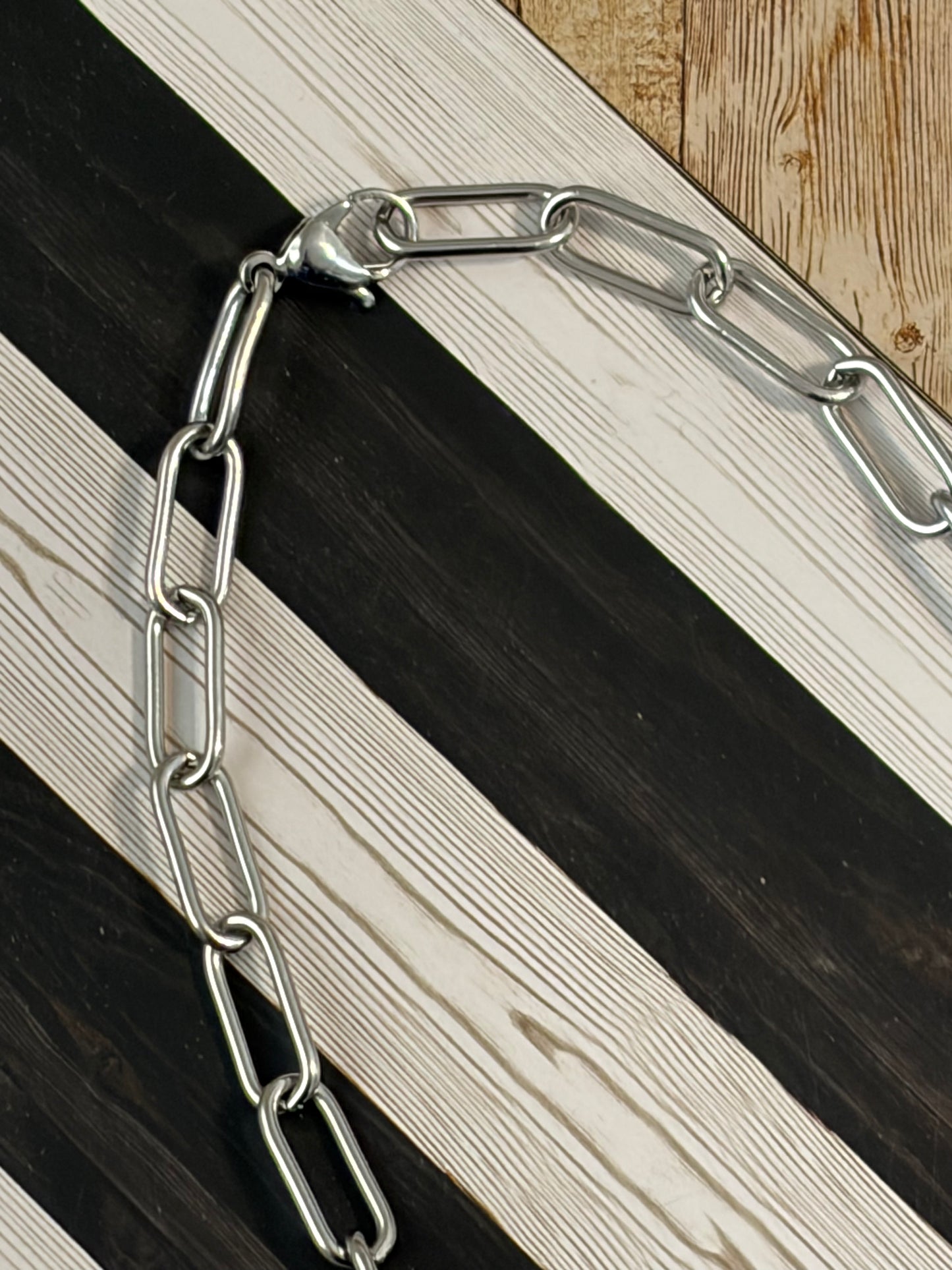 Desert Steel Paperclip Lariat Necklace