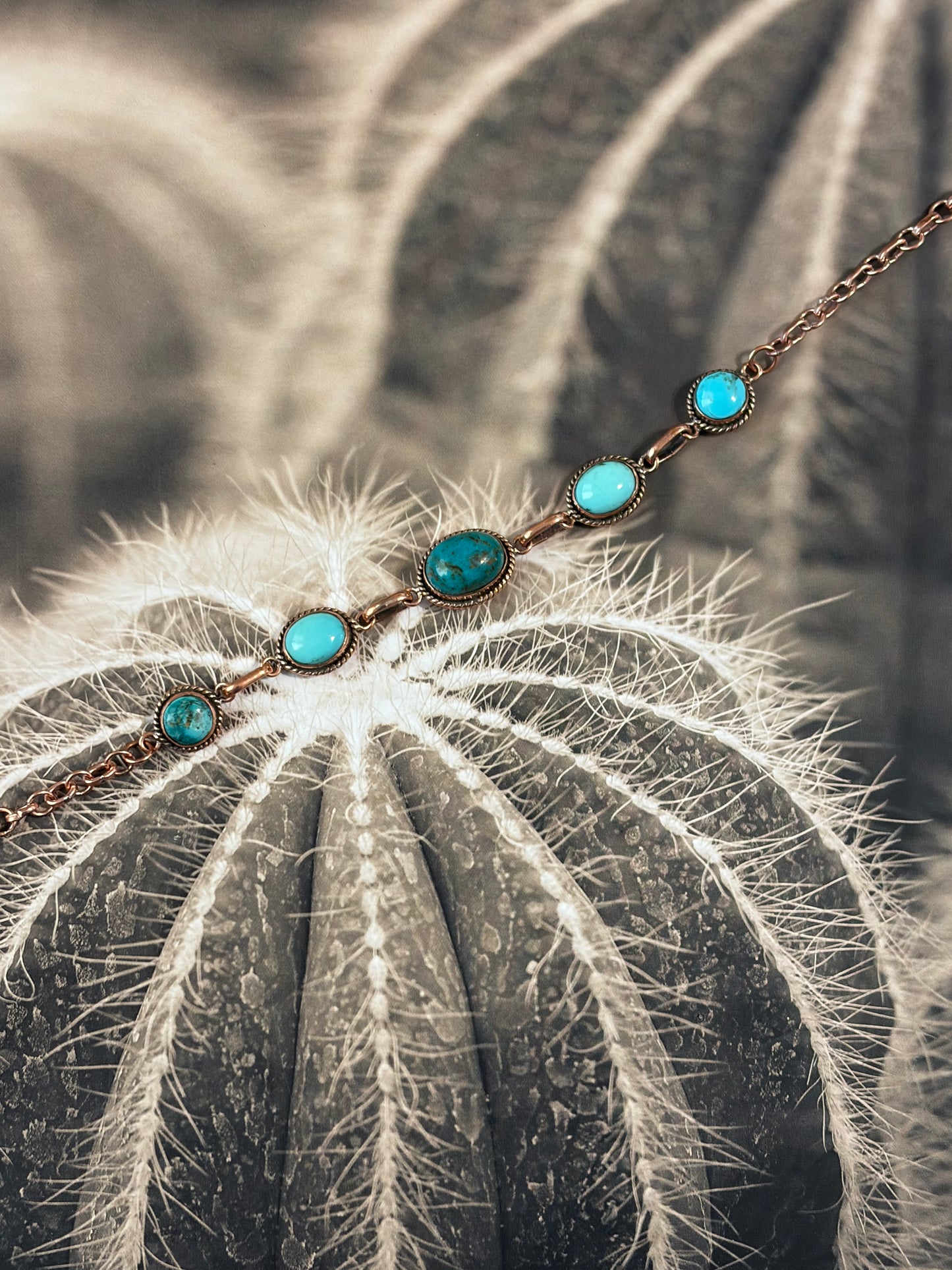 COPPER - 5 Stone Choker Necklaces