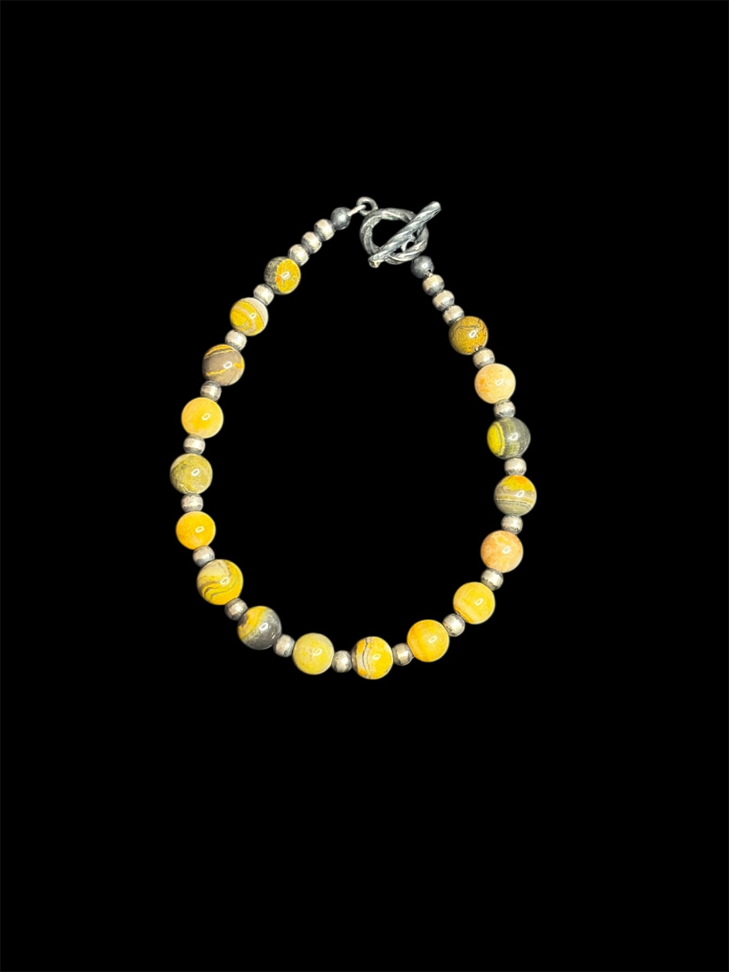 Bumblebee Jasper & Desert Pearl Bracelet