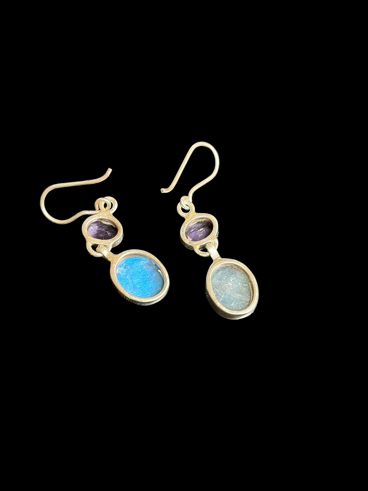 Labradorite & Amethyst Dangle Earrings