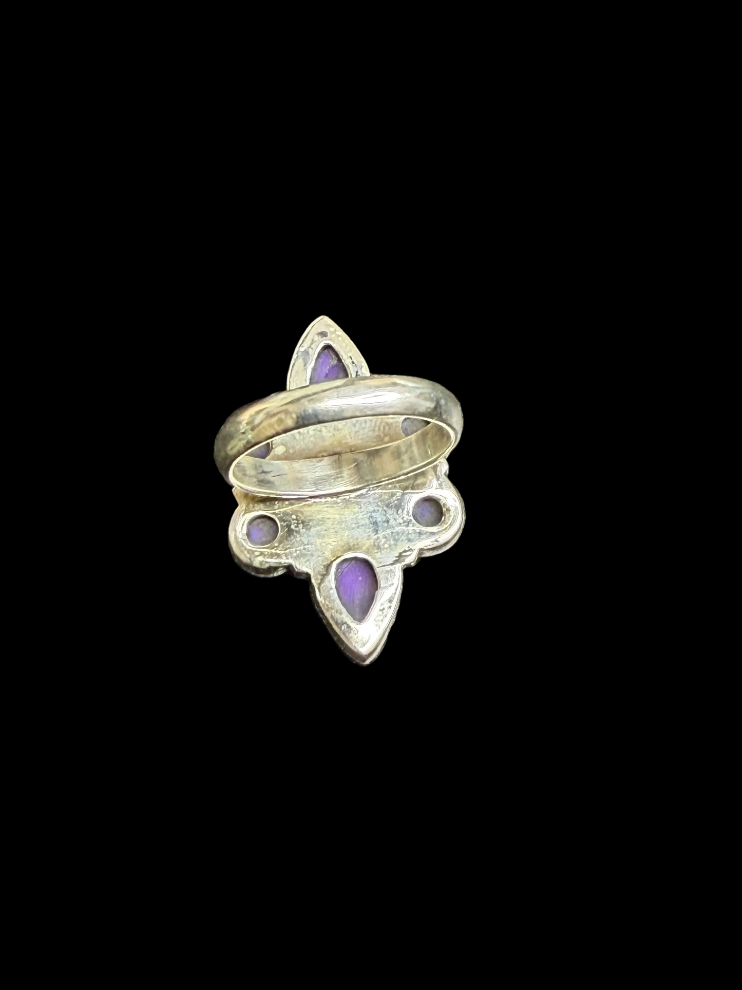 Purple Dahlia Cluster Ring - size 5