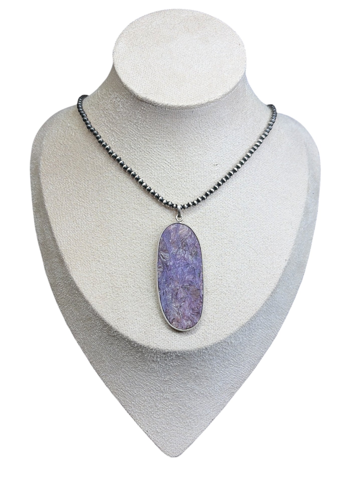 Natural Charoite Statement Pendant