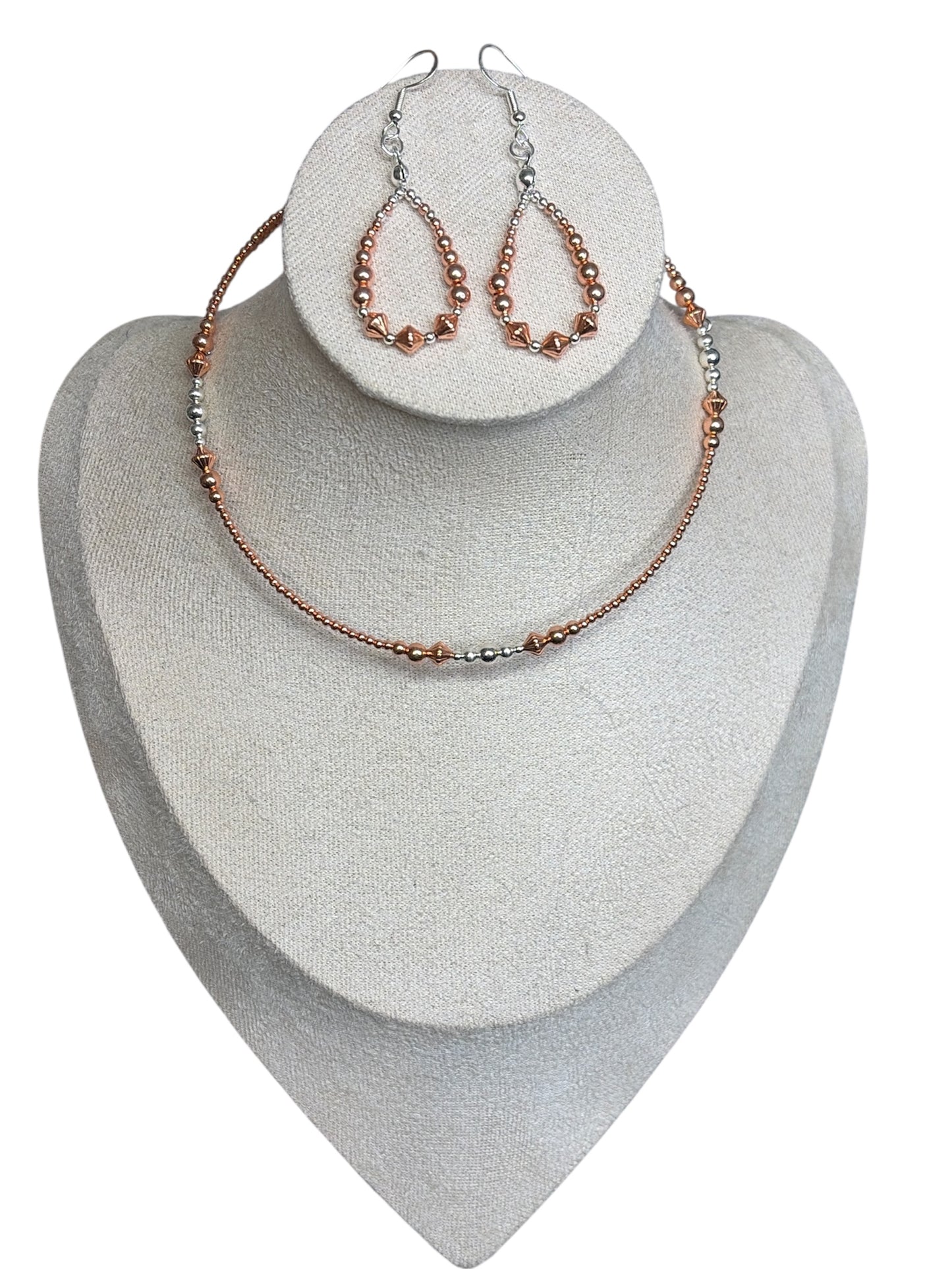 Copper & Sterling Memory Wire Necklace