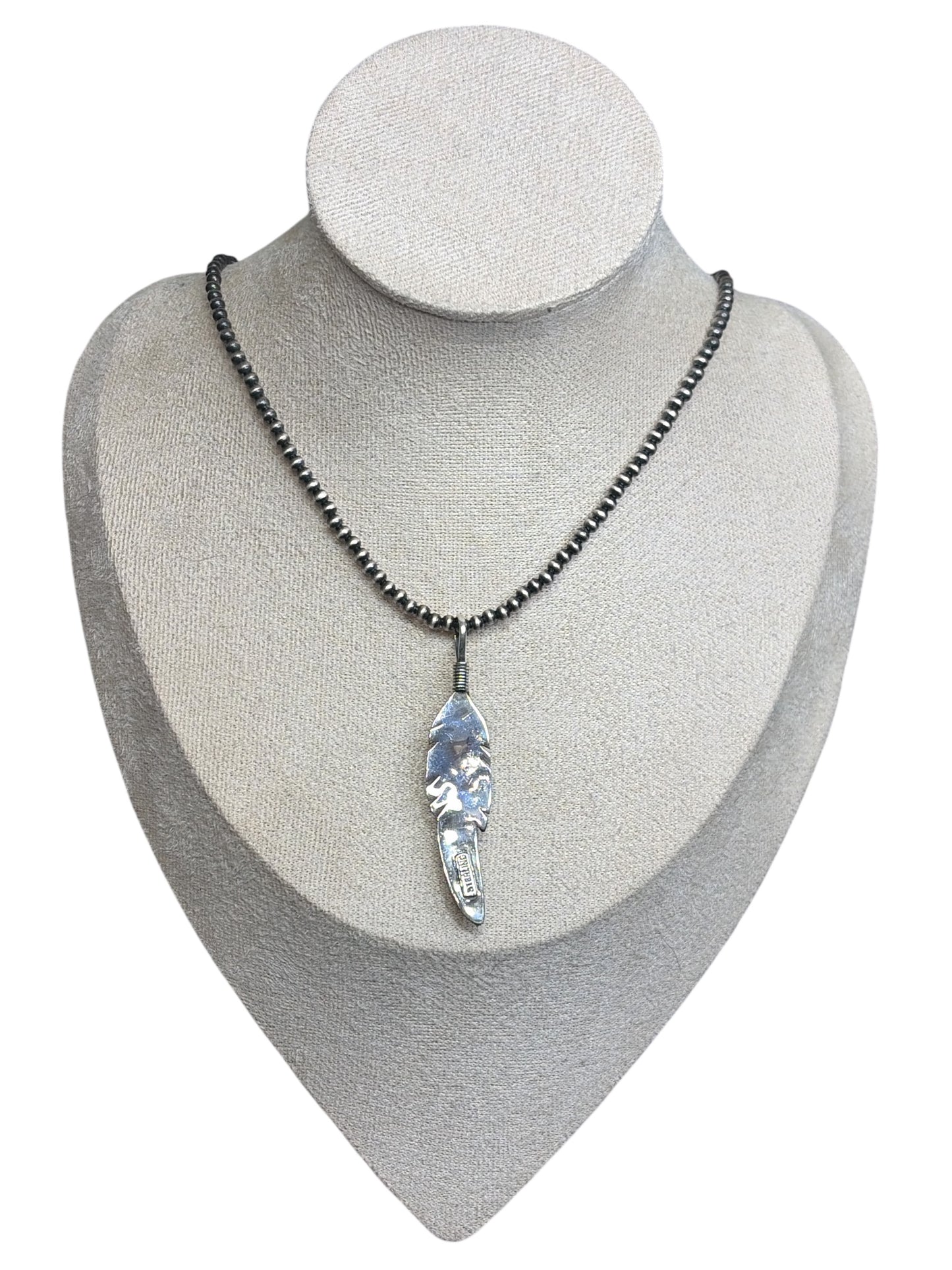 Handcrafted Kingman Turquoise Feather Pendant