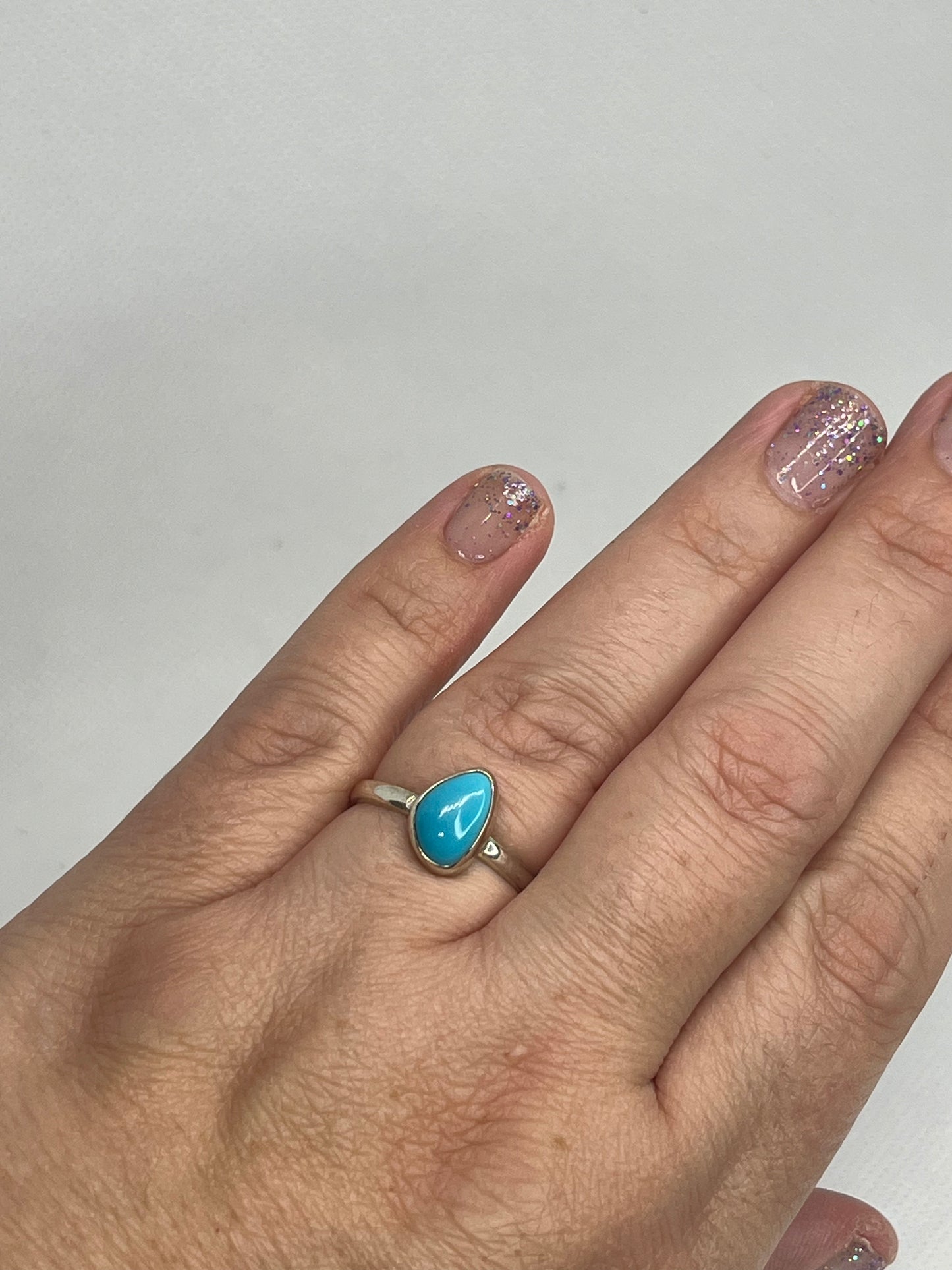 Sleeping Beauty Turquoise Sterling Silver Ring - Size 9.5