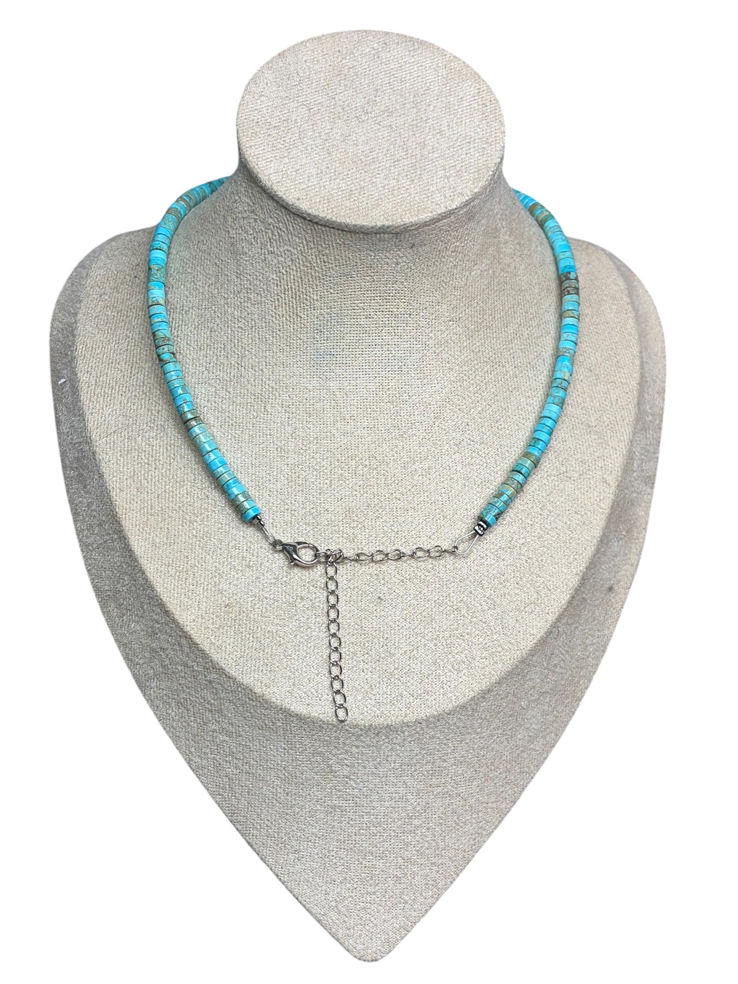 Turquoise Variscite & Sterling Pearl Choker Necklace