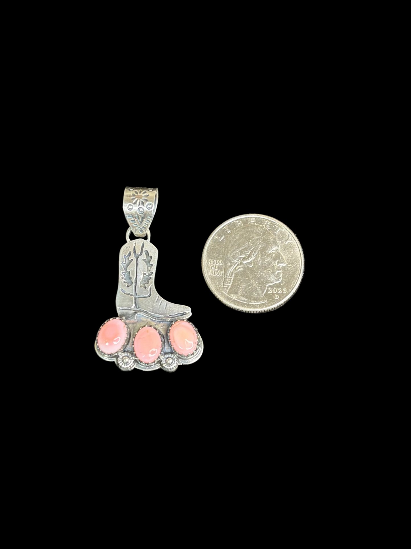Handcrafted Pink Conch Boot Pendant