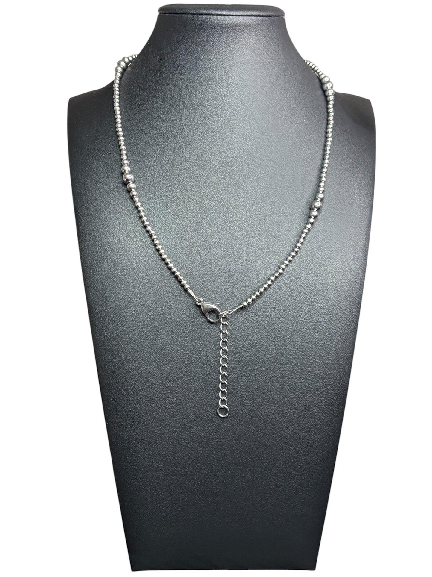 3mm-6mm Graduated Stainless Pearl Necklace 16”-18”