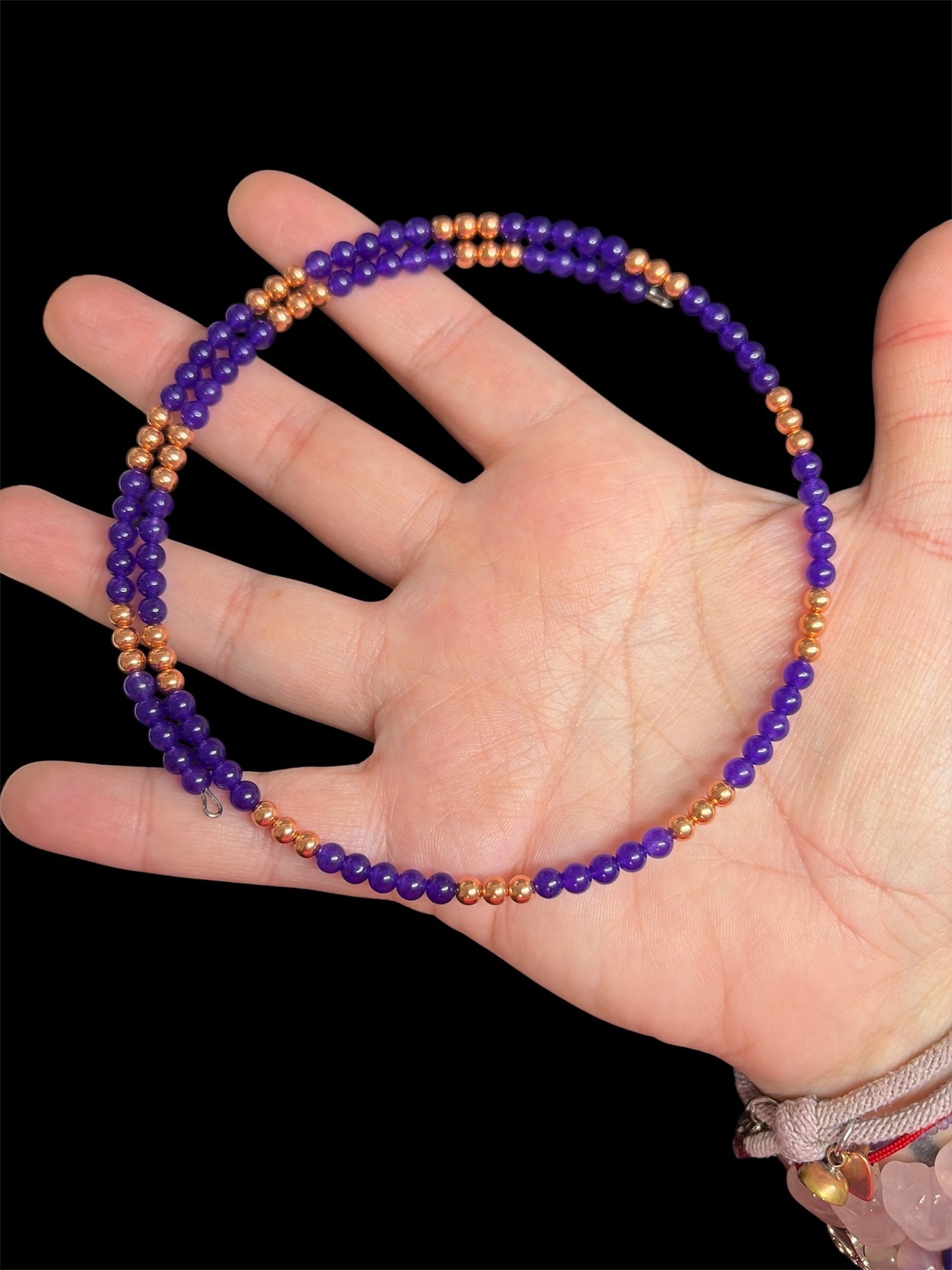 Amethyst & Copper Memory Wire Necklace