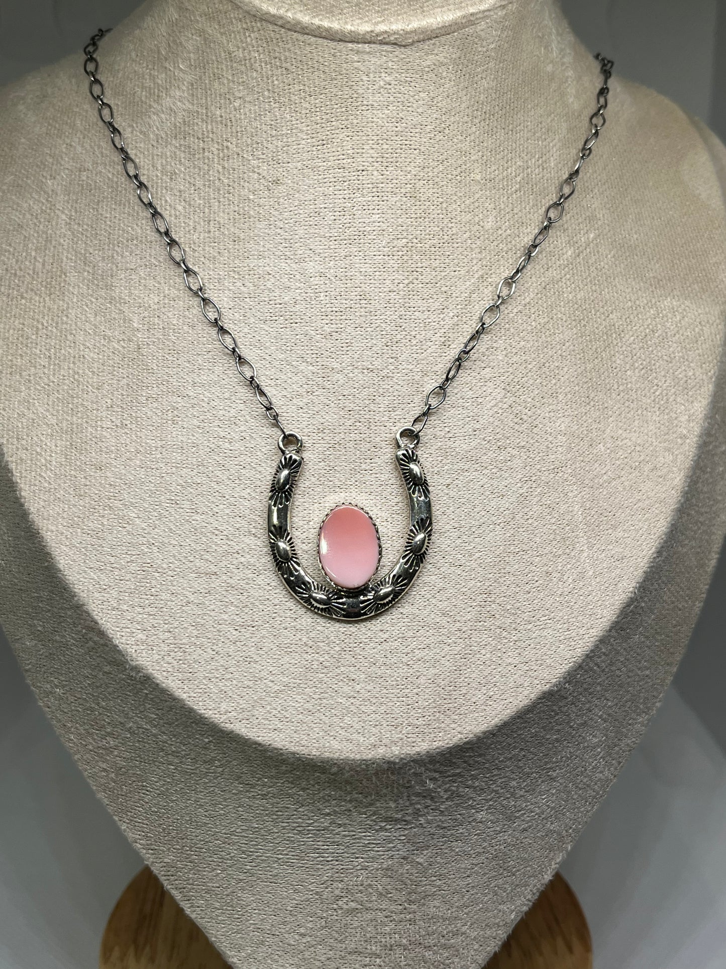 Southwestern Sterling Silver Necklaces - Pink Conch or Orange Spiny
