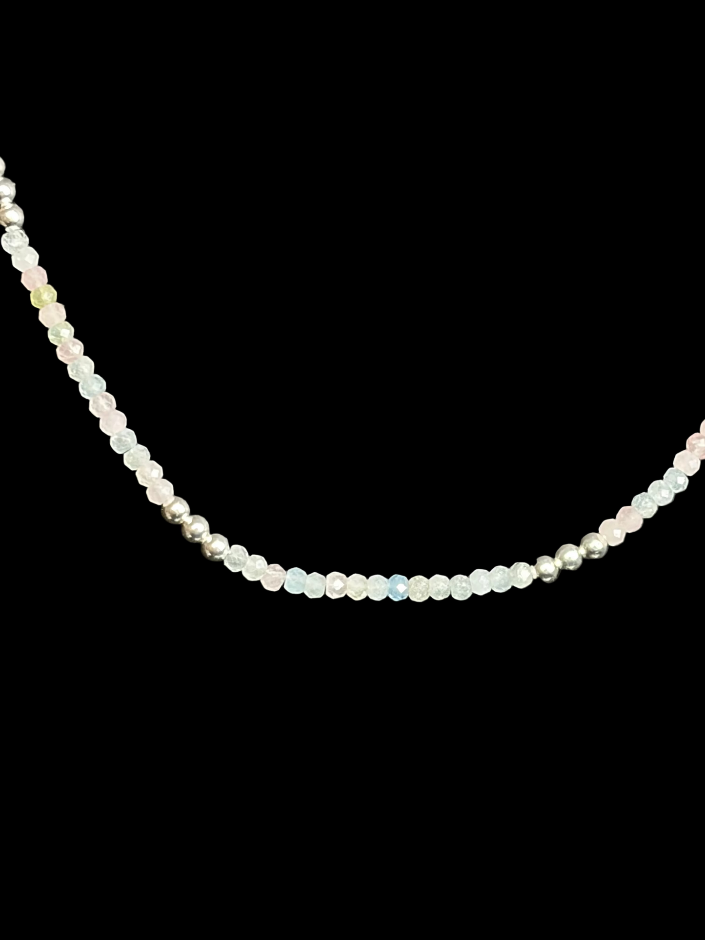 Multi-Aquamarine & Sterling Necklace