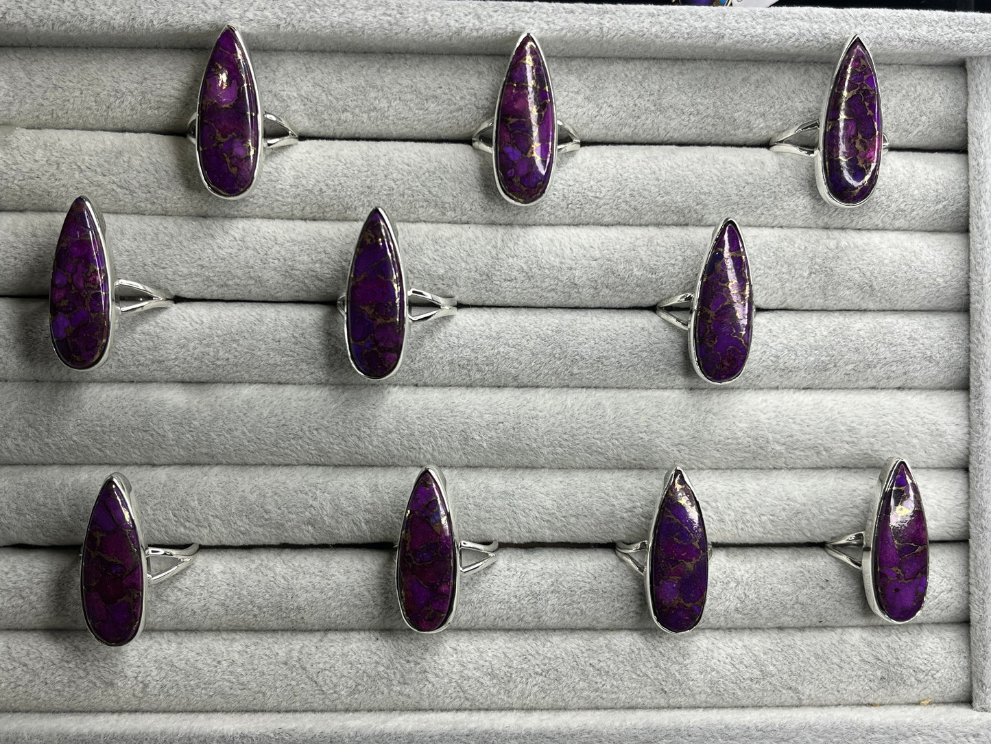 Purple Copper Turquoise Sterling Silver Rings