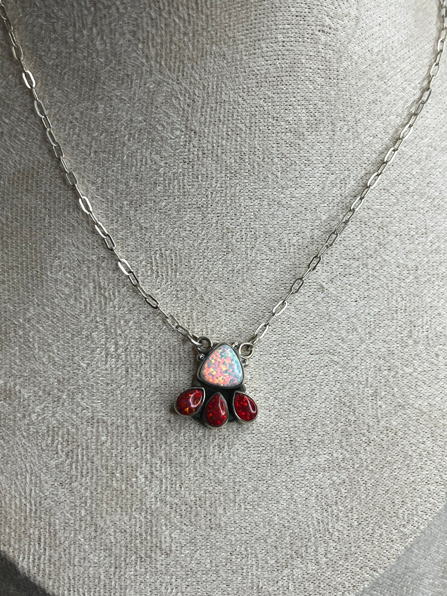 Aurora Opal Sterling Silver Necklaces