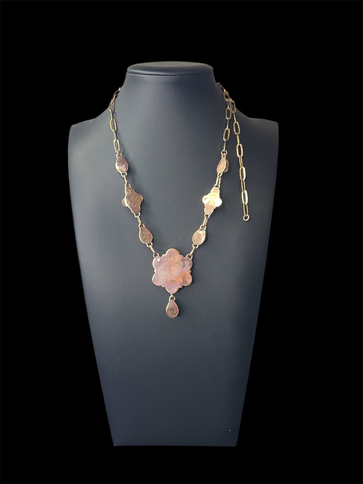 Black Onyx & Copper Statement Necklace