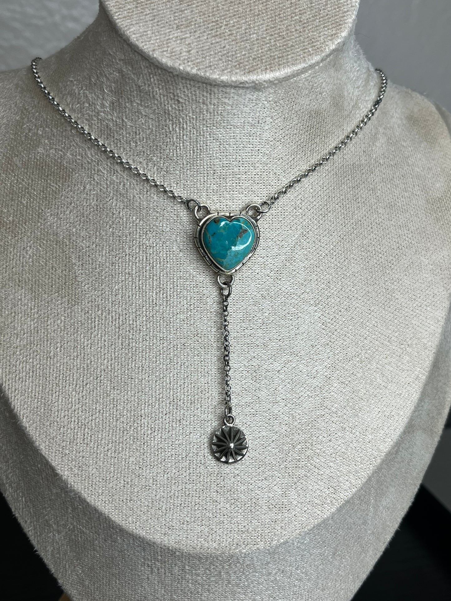 Turquoise Sterling Silver Lariat Necklace