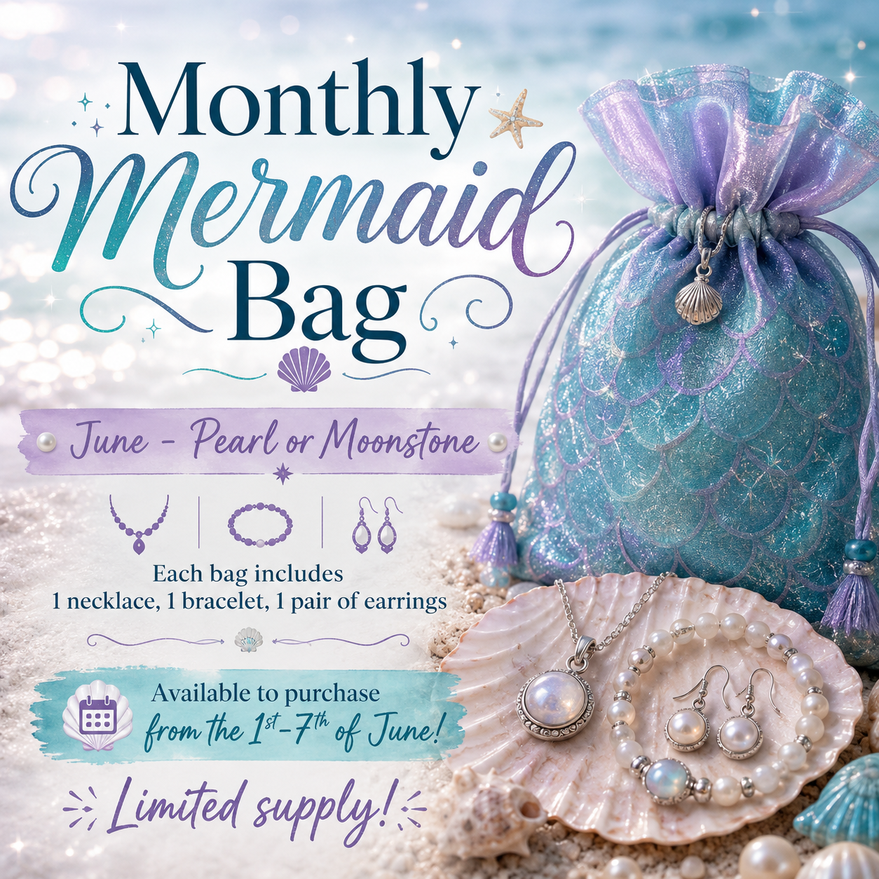 June - Mermaid Bag (FINAL SALE)