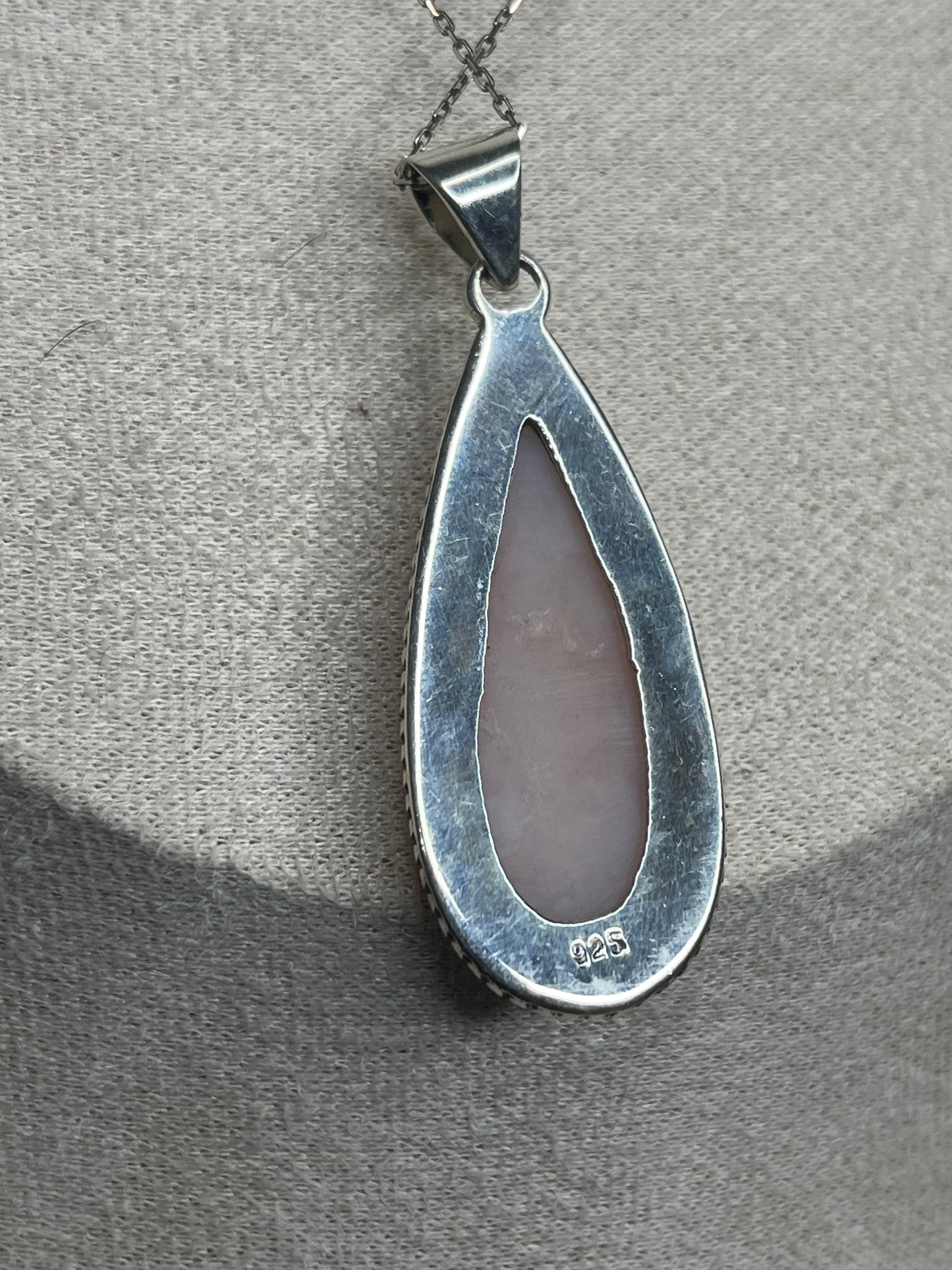 Pink Opal Sterling Silver Pendant