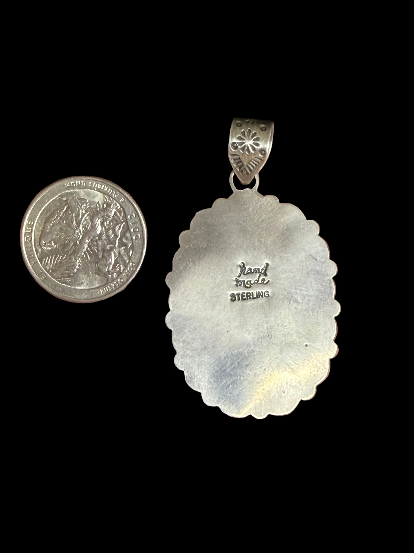 Handcrafted Golden Hills & Pink Conch Statement Pendant