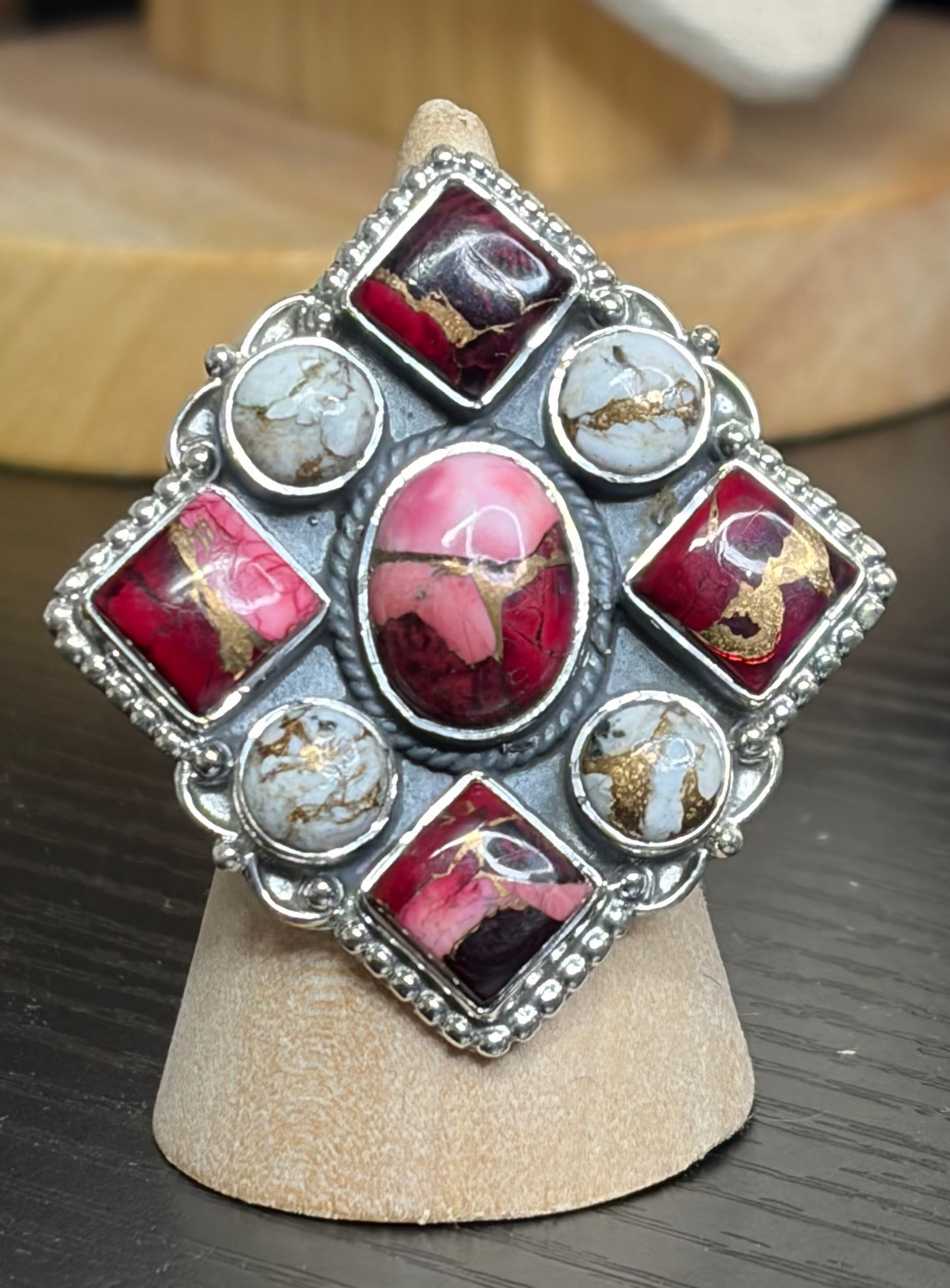 Dahlia Cluster Statement Rings - Adjustable