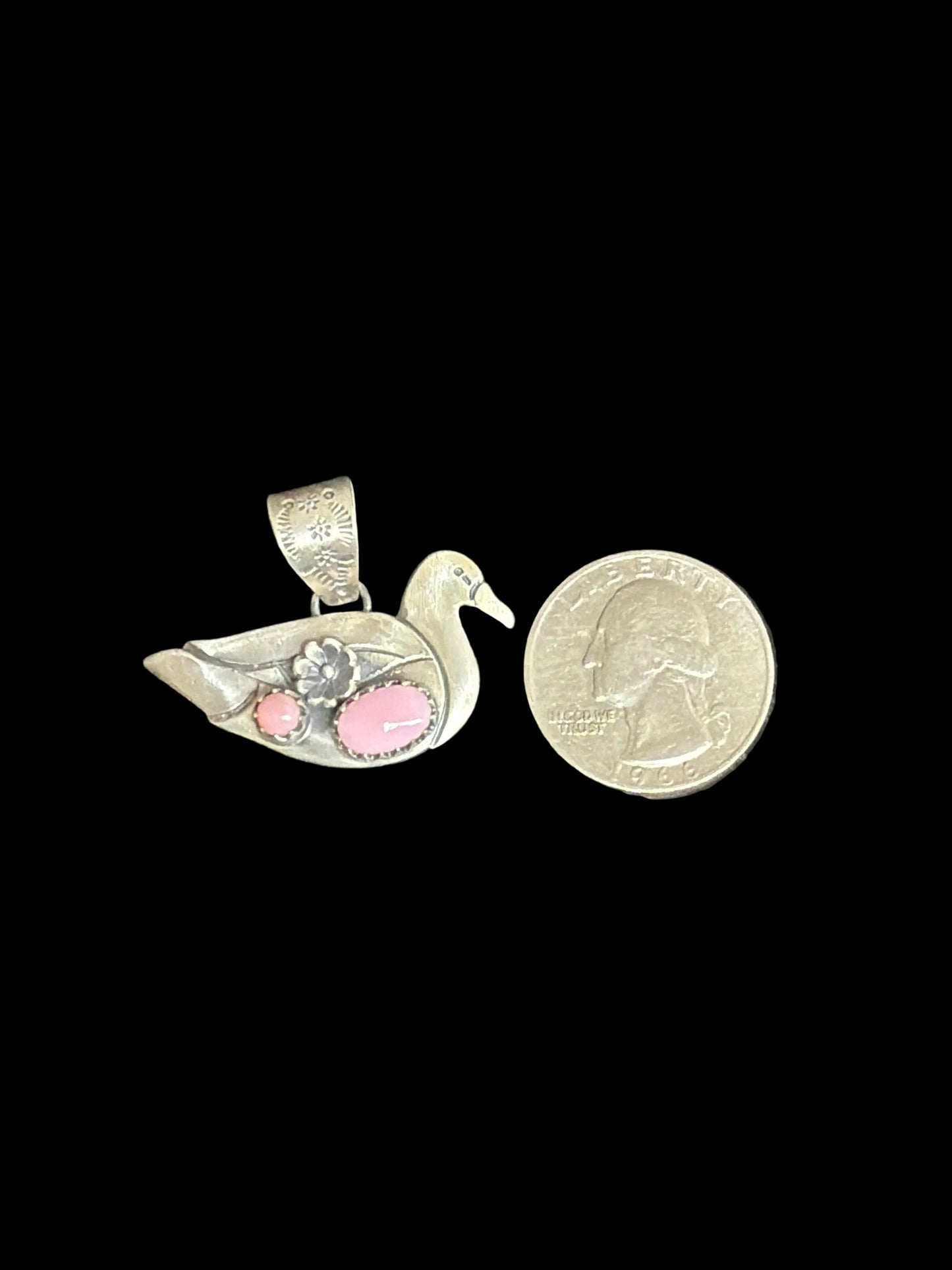Handcrafted Pink Conch Duck Pendant