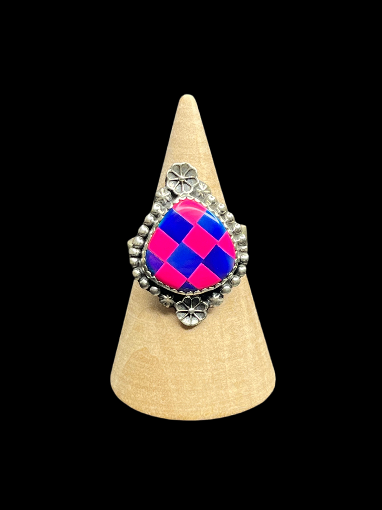 Aurora Opal Checker Rings - Adjustable