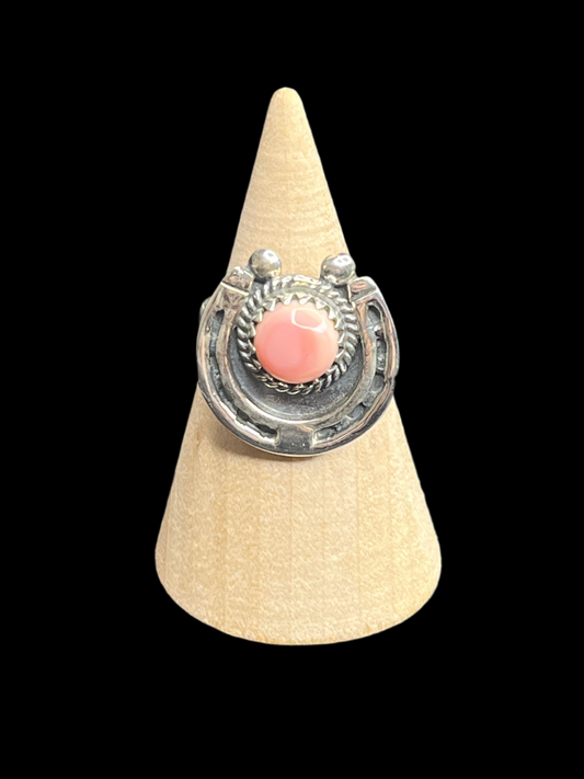 Pink Conch / Queen Conch Sterling Silver Ring - Size 6.5
