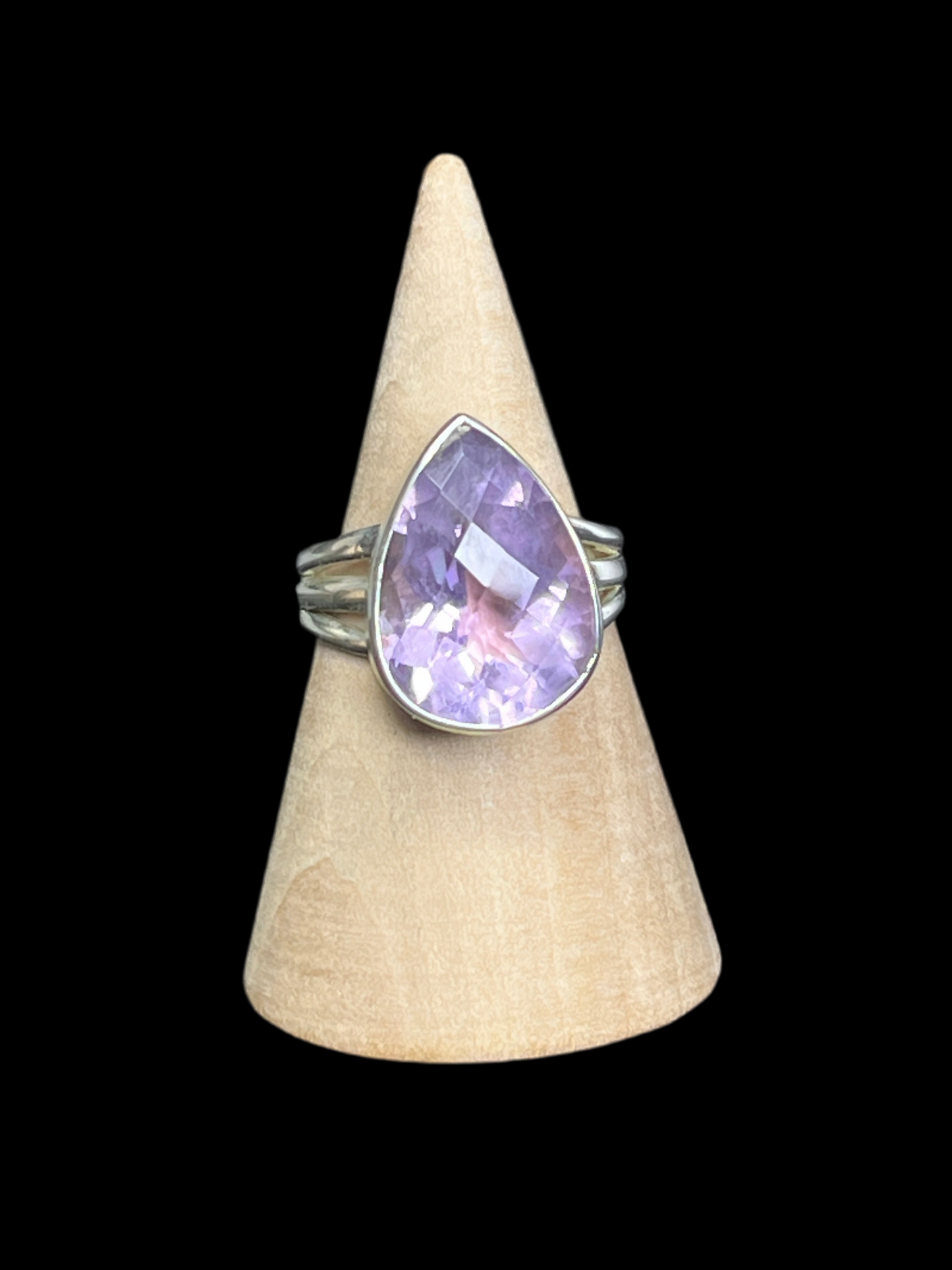 Amethyst Sterling Silver Rings - size 8