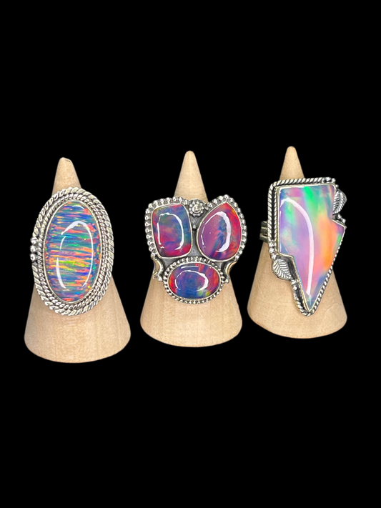 Aurora Opal Statement Rings