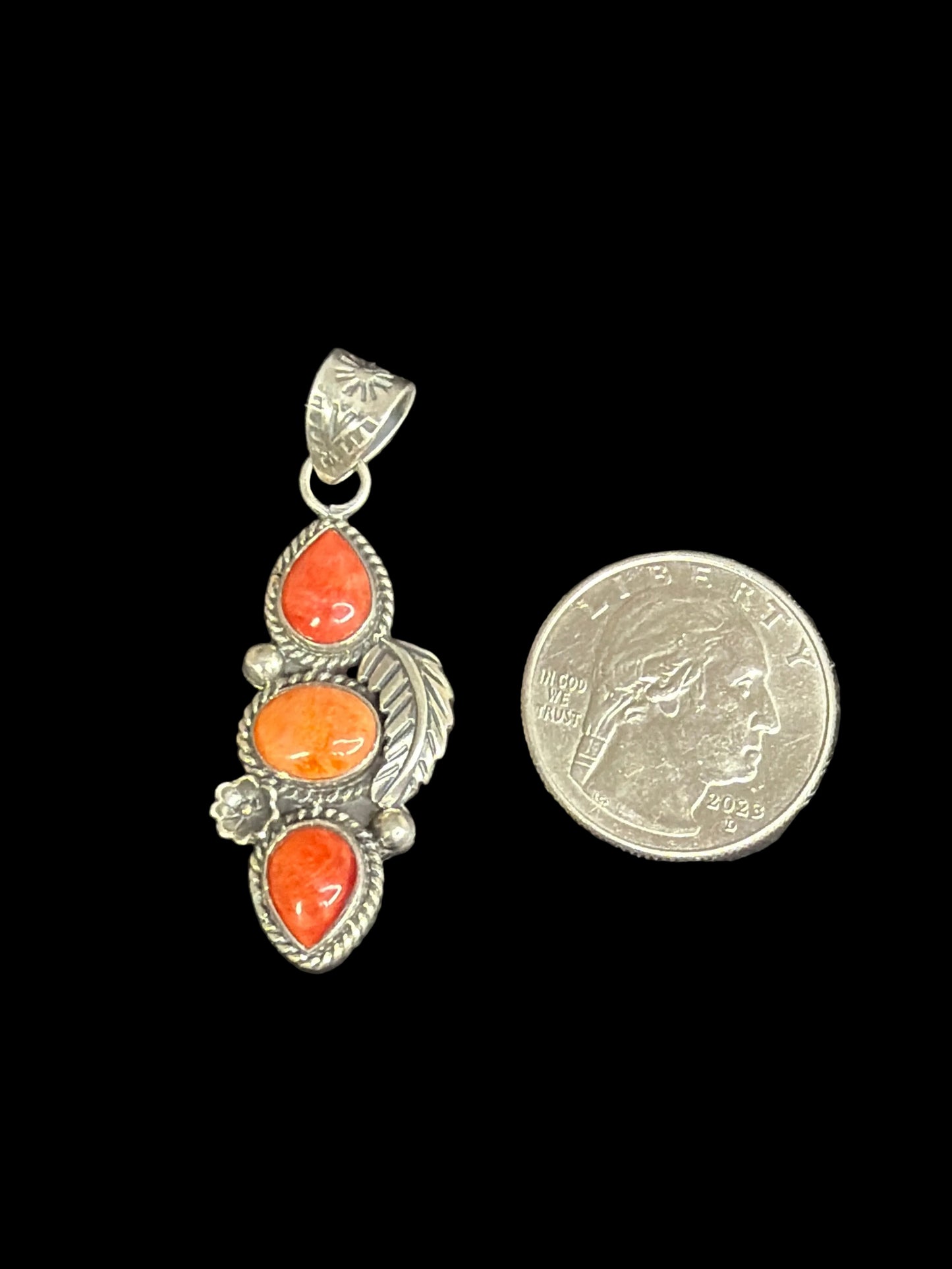 Handcrafted Red & Orange Spiny Pendant