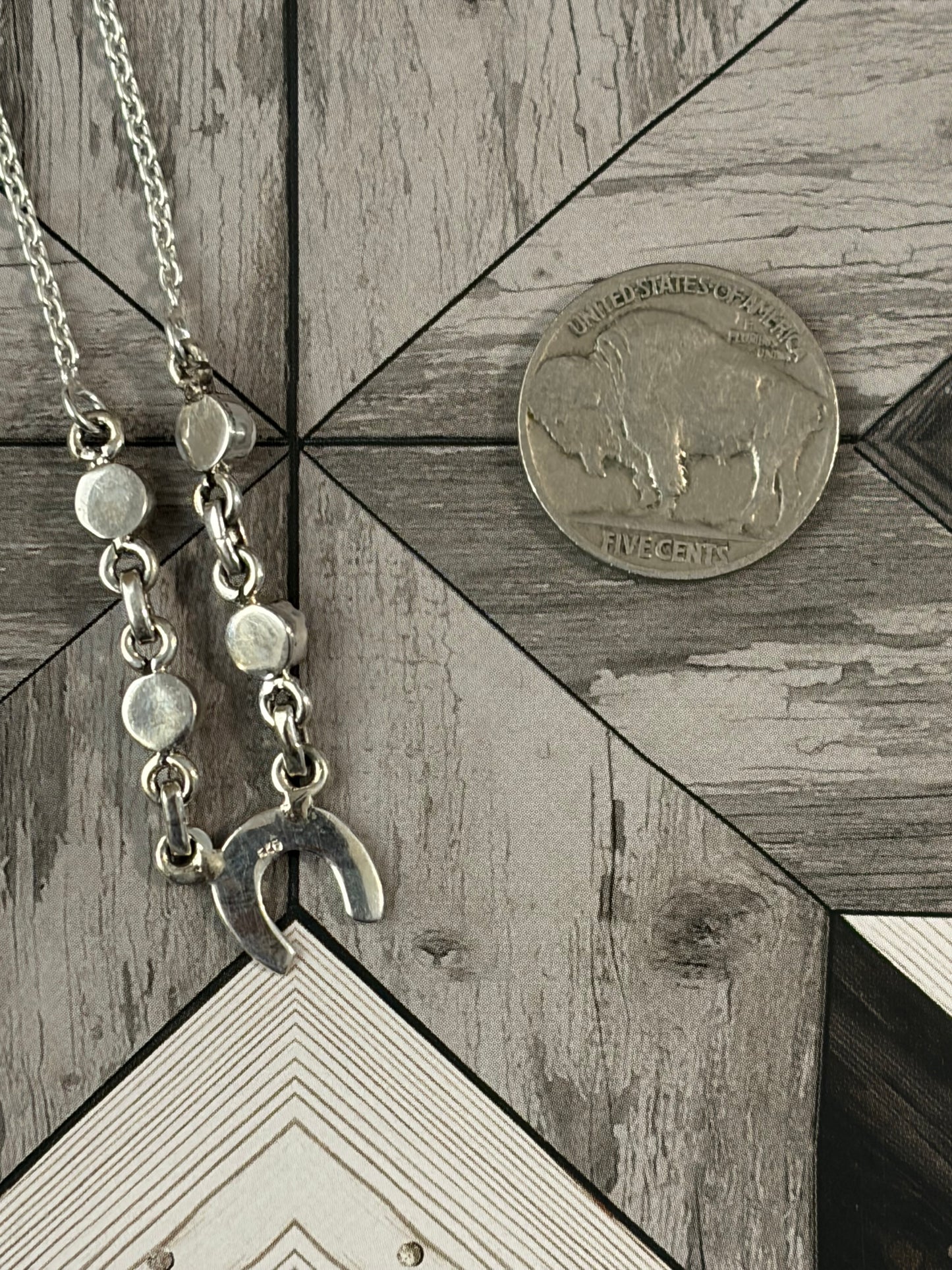 White Buffalo Horseshoe Necklace