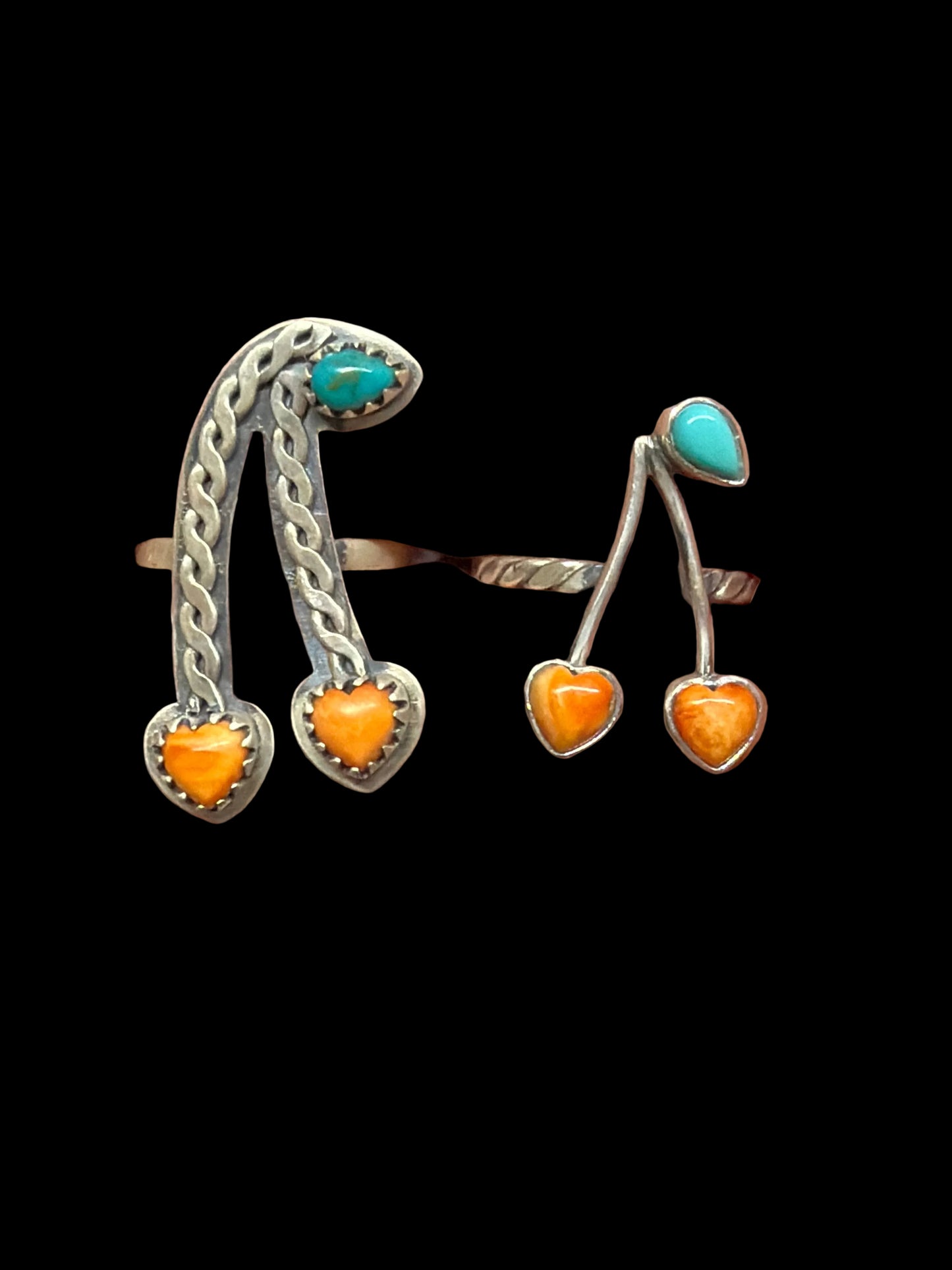 Handcrafted Orange Spiny Cherry Rings